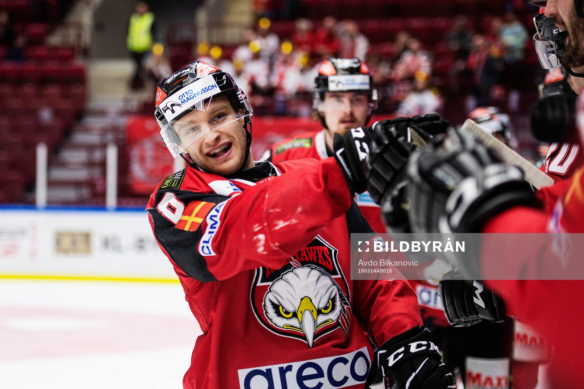 Malmö Redhawks Johan Olofsson jublar