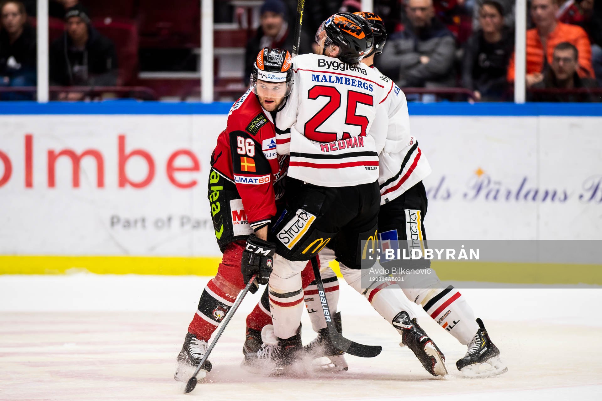 Malmö Redhawks Kim Rosdahl och Örebros Anton Hedman