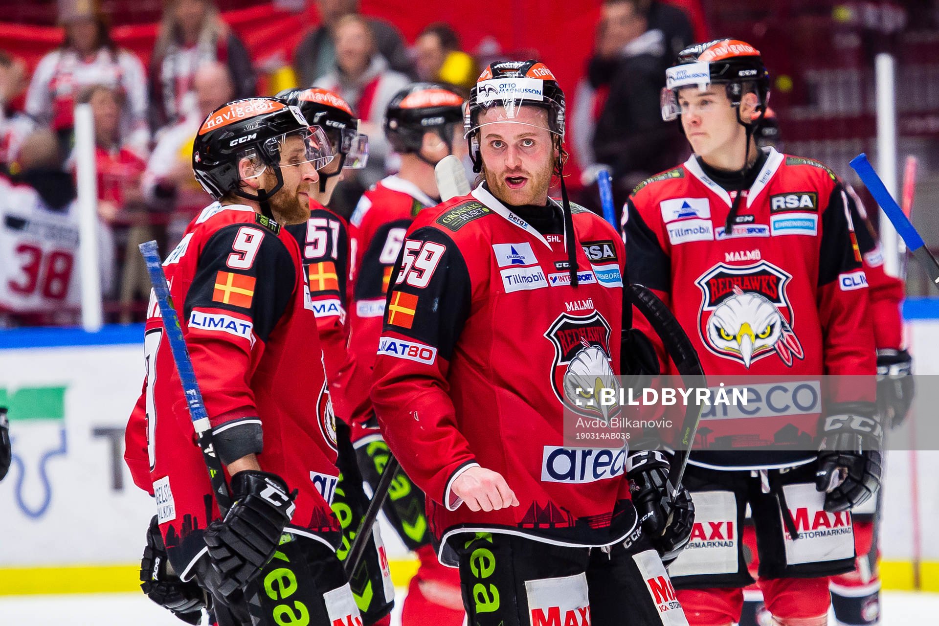 Malmö Redhawks Anton Mylläri och Frederik Storm jublar