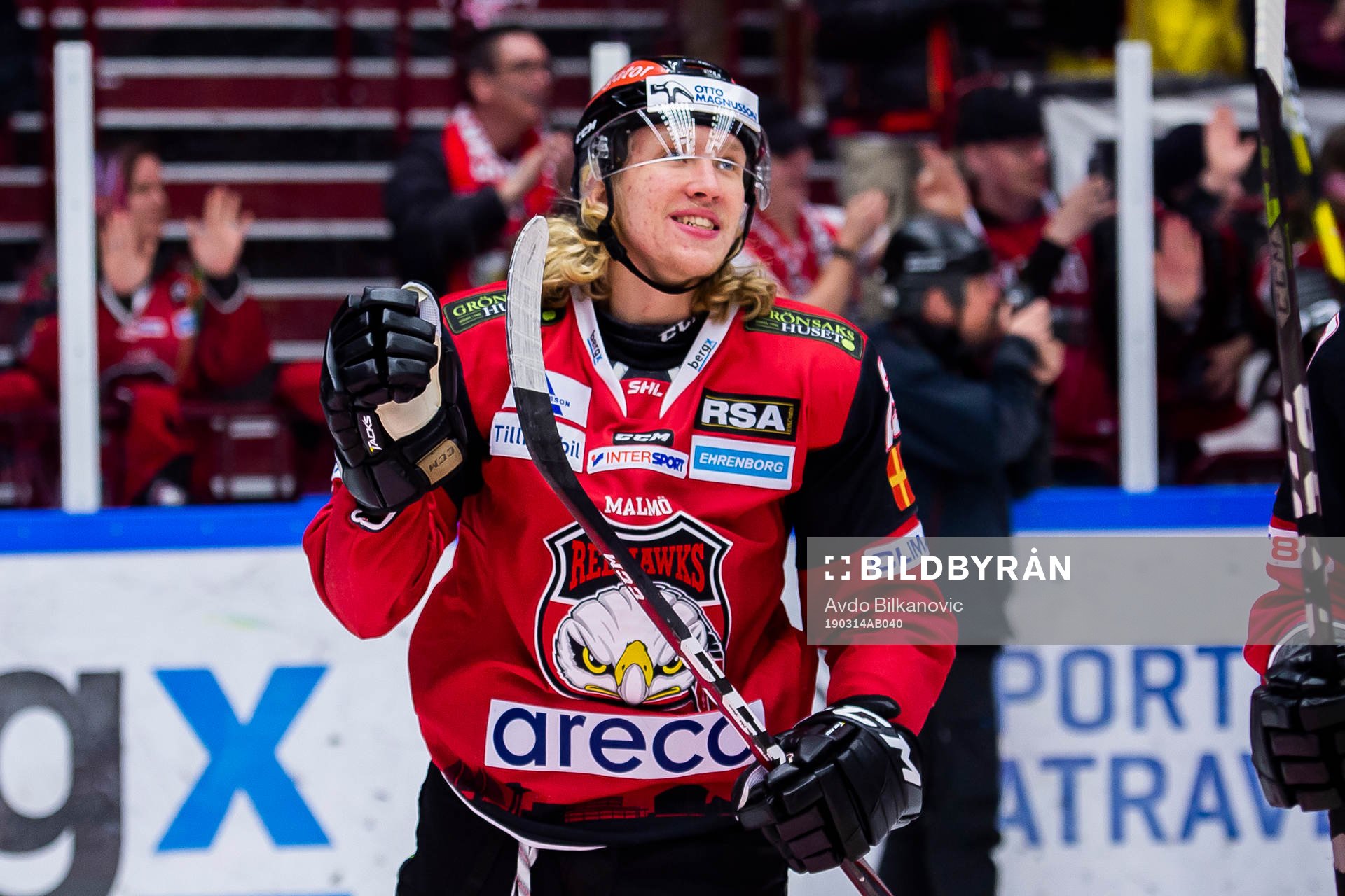 Malmö Redhawks Axel Wemmenborn jublar