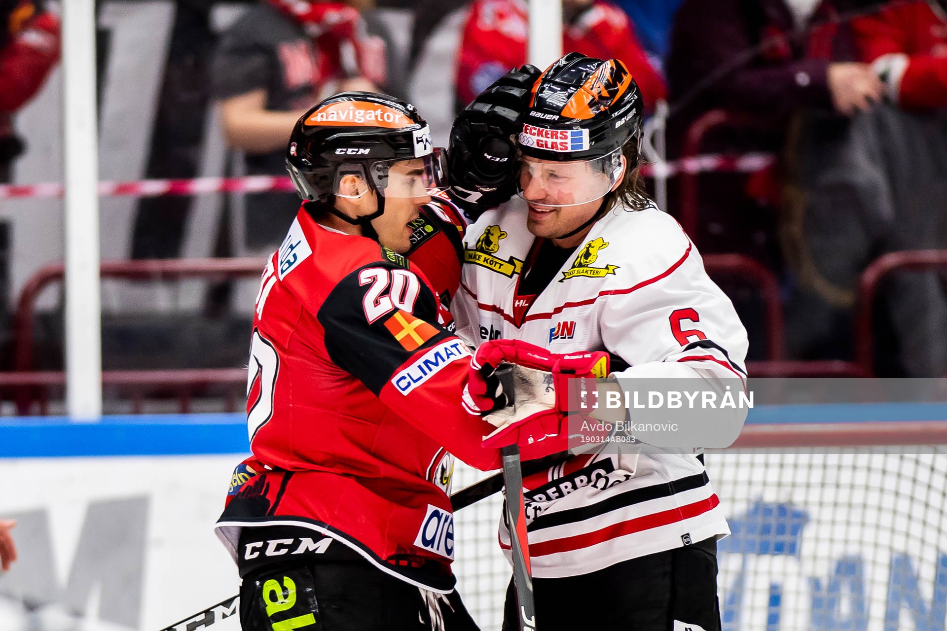 Malmö Redhawks Henrik Hetta och Örebros Stefan Warg