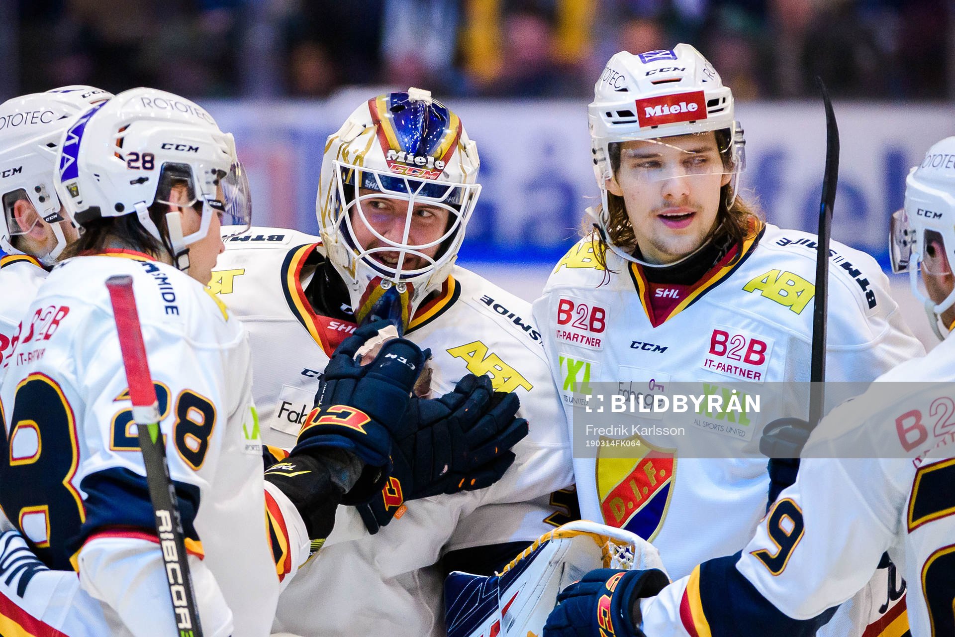 Djurgårdens målvakt Adam Reideborn och Axel Jonsson