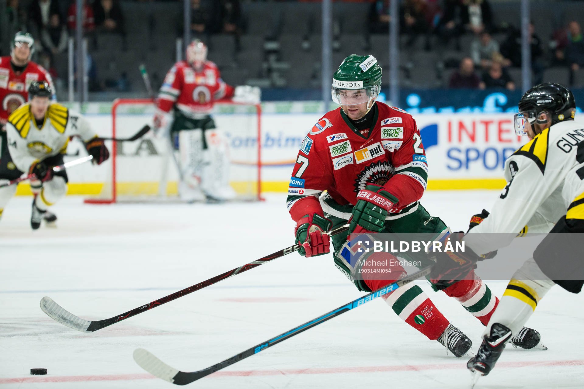 Frölundas Pathrik Westerholm mot Brynäs Ryan Gunderson