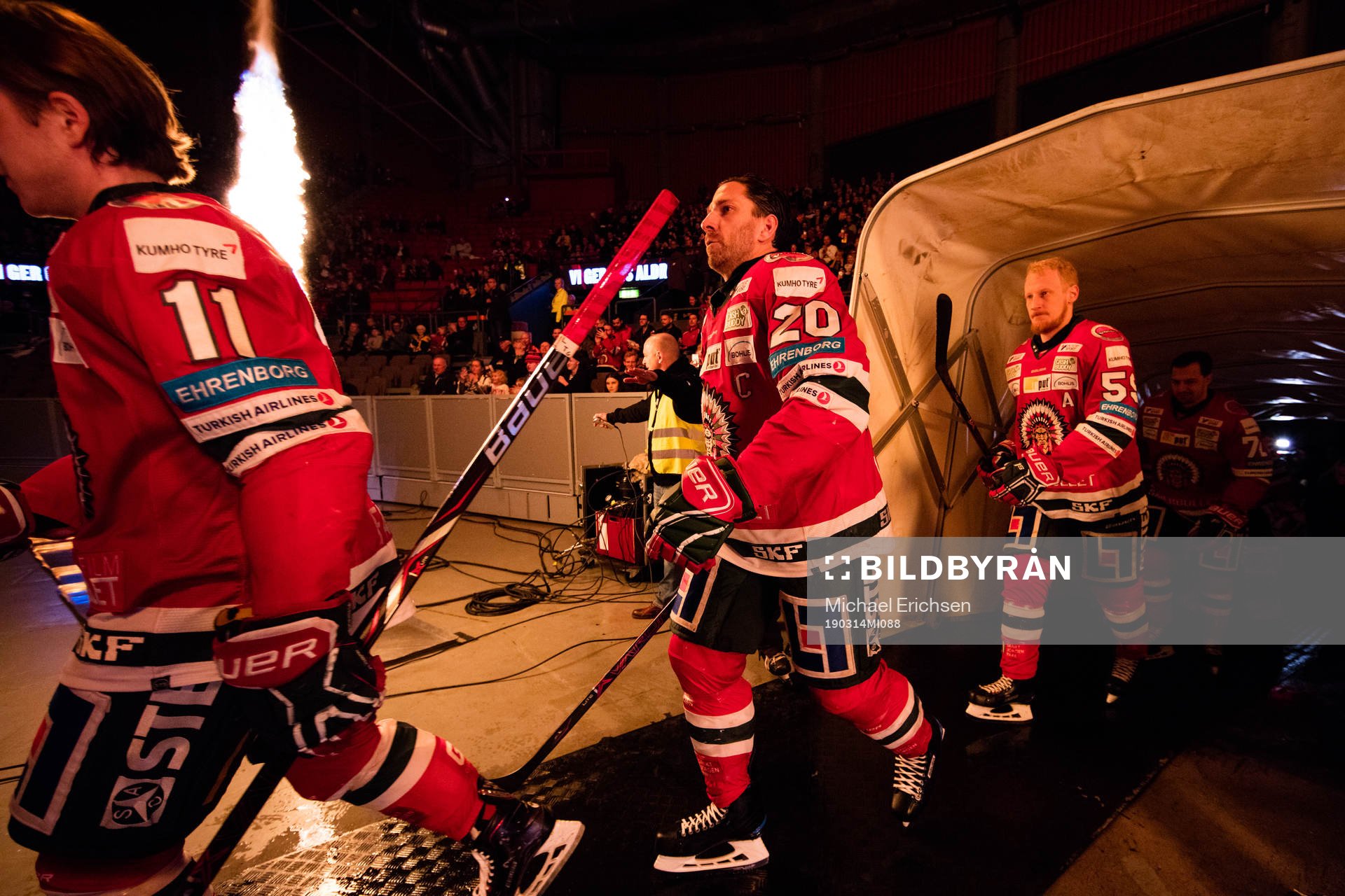 Frölundas Joel Lundqvist och Simon Hjalmarsson  innan