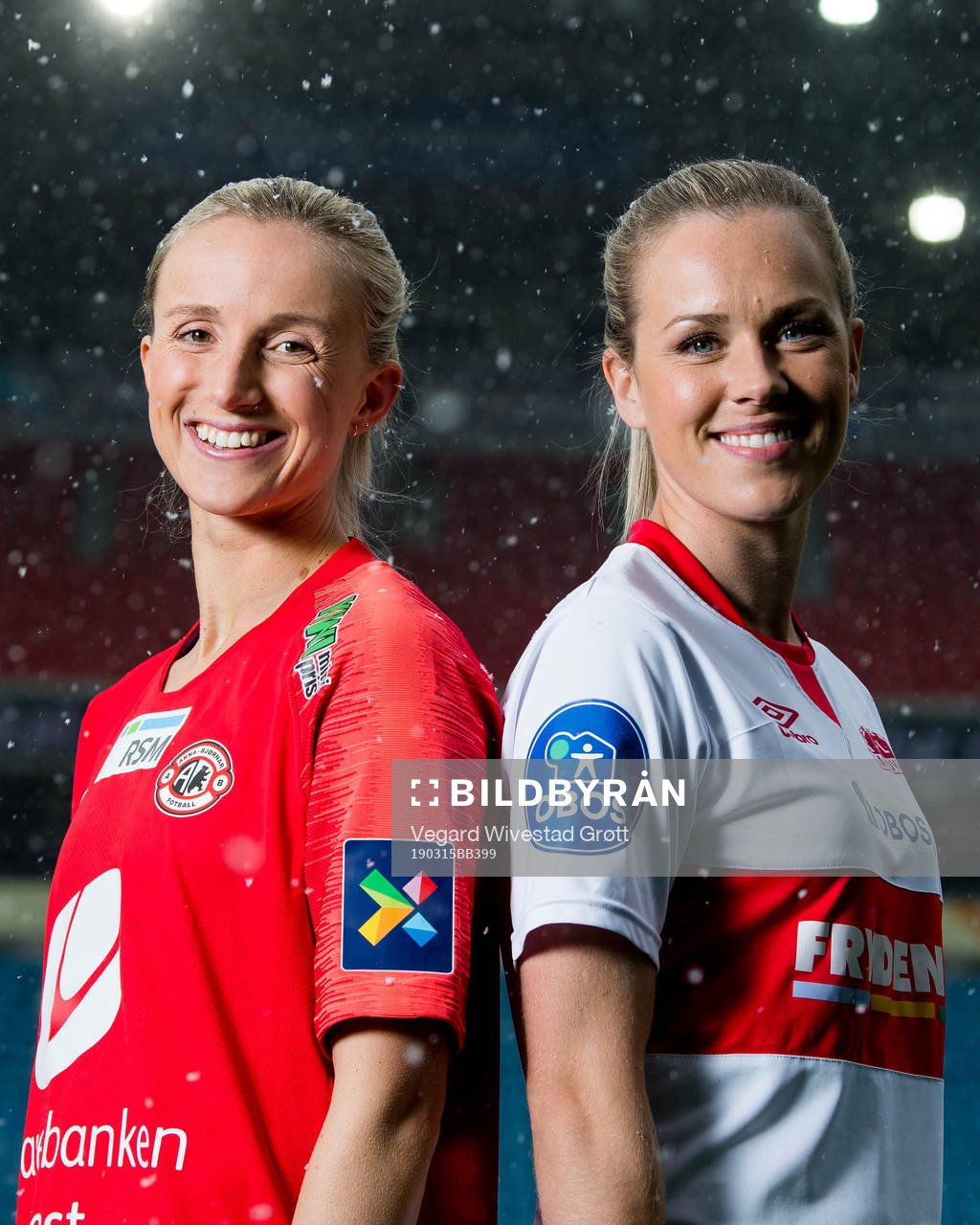 Helene Gloppen of Arna-Bjørnar and Stine Hovland of