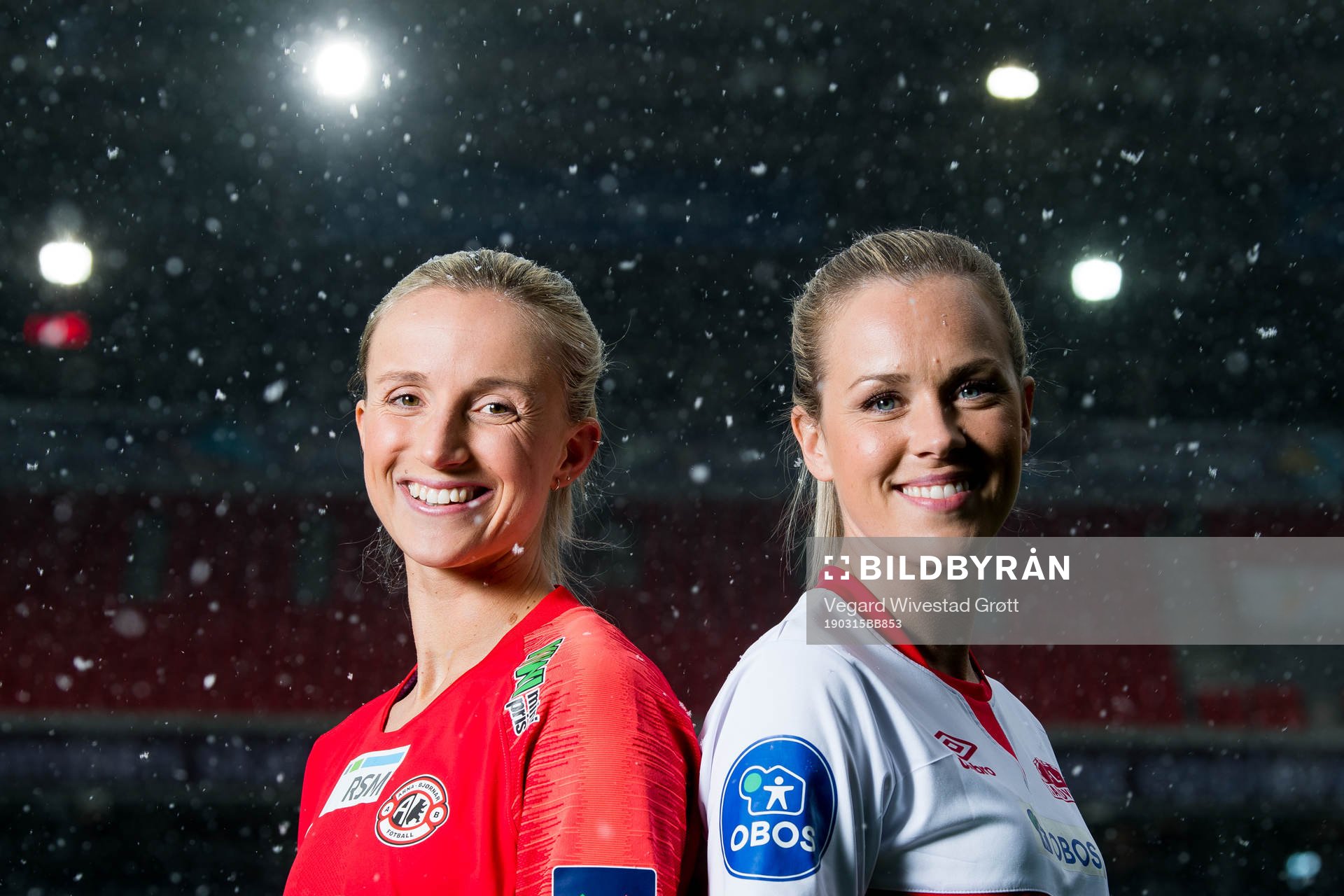 Helene Gloppen of Arna-Bjørnar and Stine Hovland of