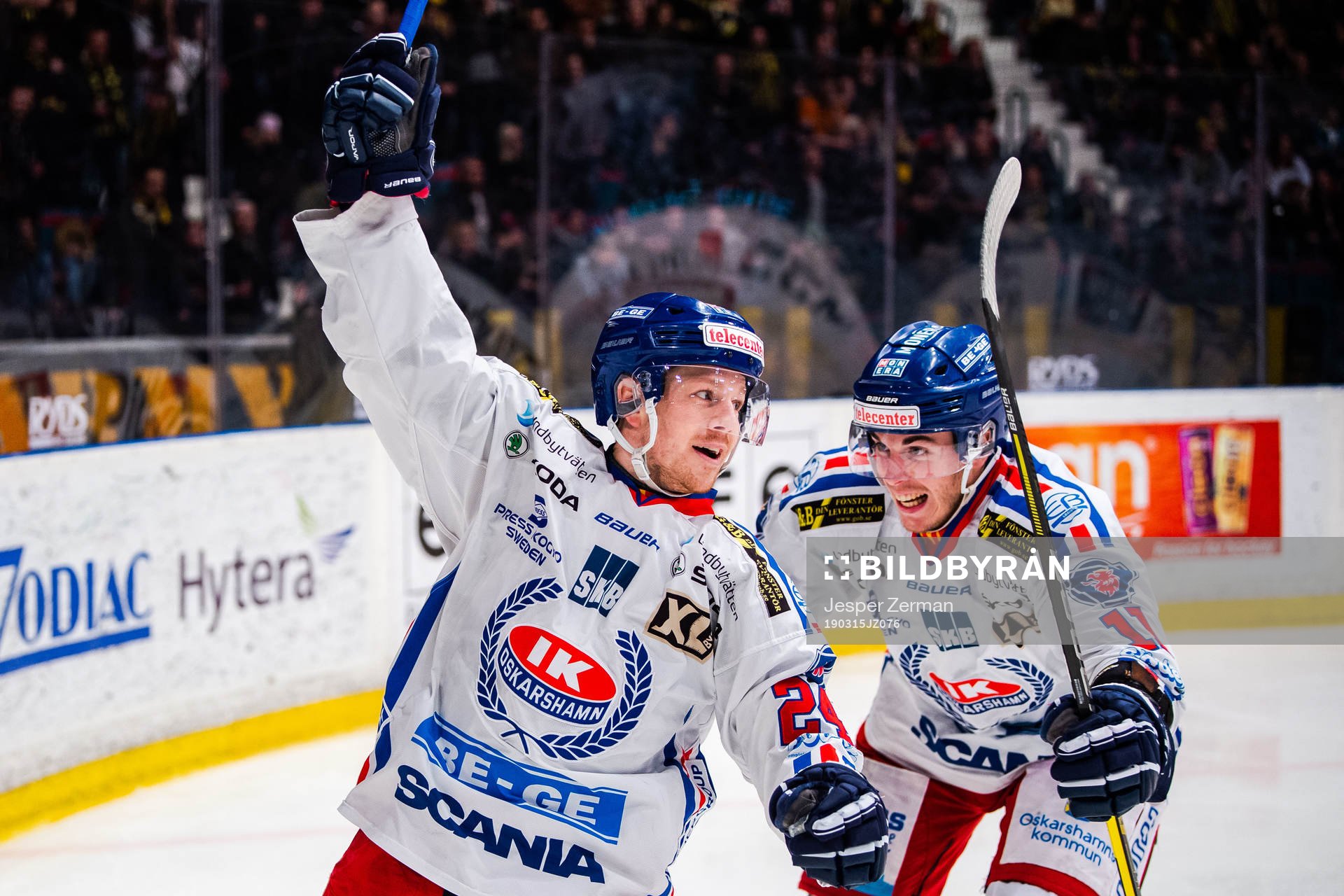 Oskarshamns Joakim Hillding och Joakim Thelin jublar