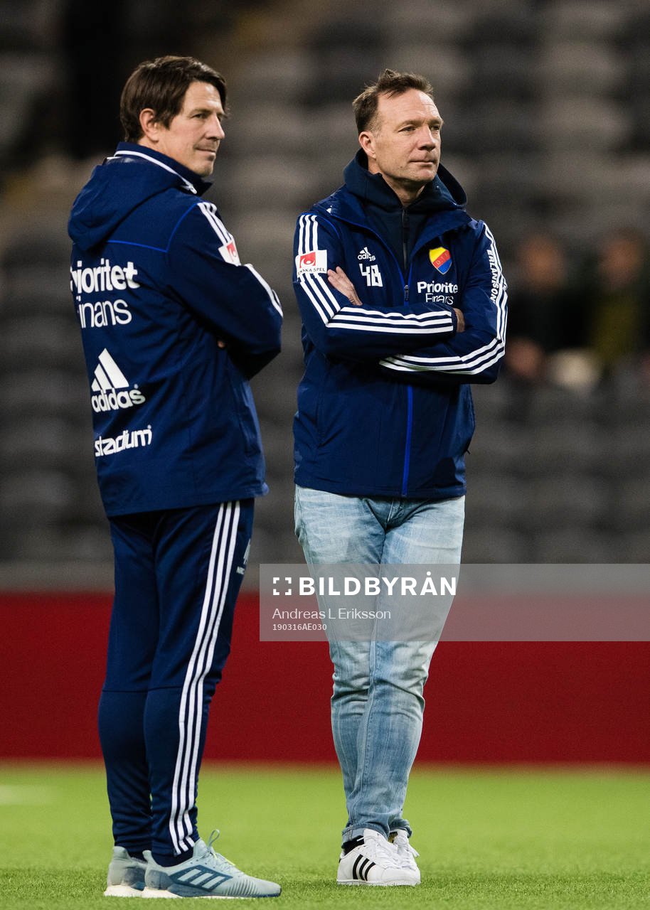Djurgårdens båda tränare Thomas Lagerlöf och Kim