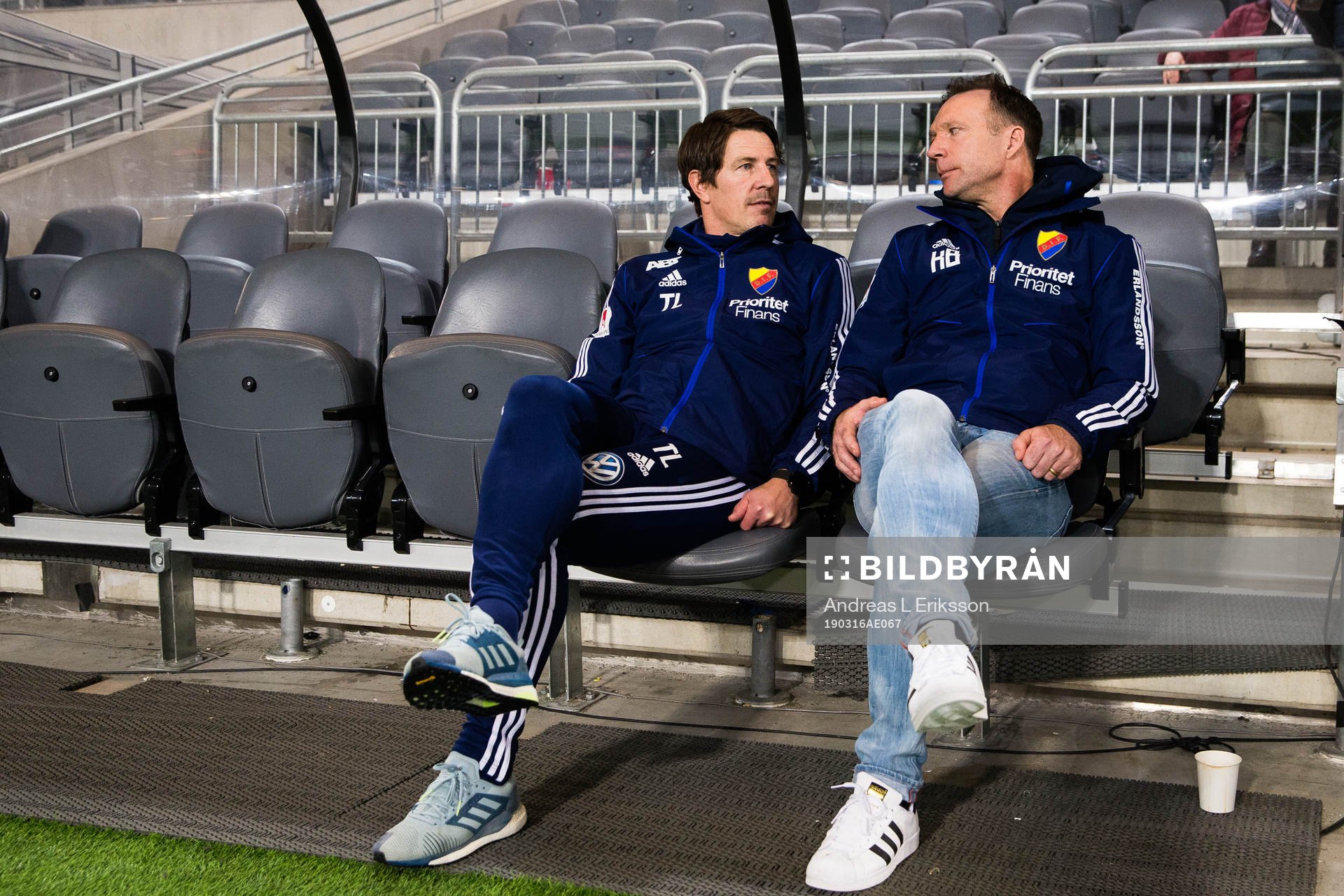 Djurgårdens båda tränare Thomas Lagerlöf och Kim