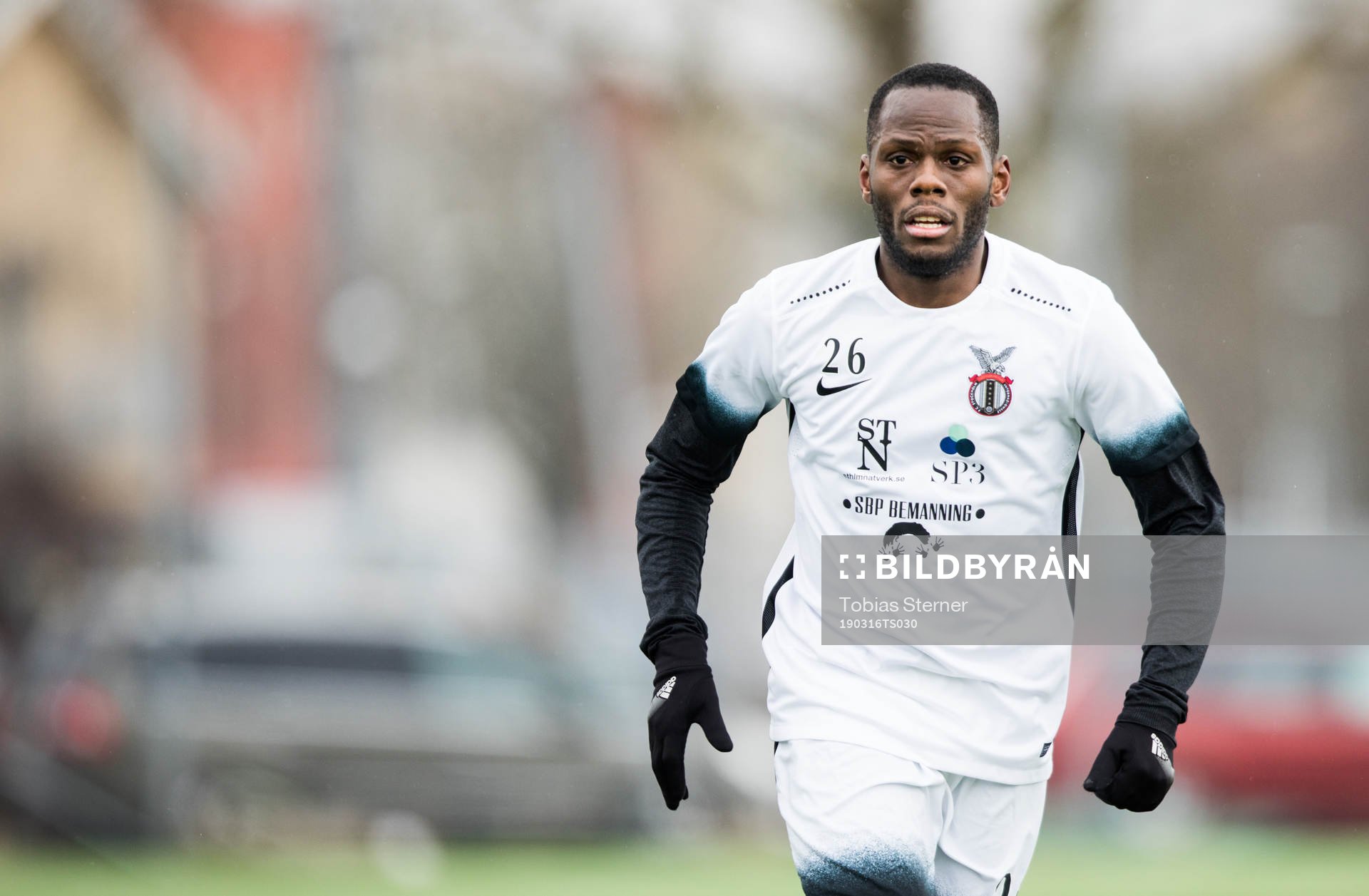 FC Stockholm Internatzionales Mtaka Simba under träningsmatchen i fotboll mellan Gamla Upsala och FC Stockholm Internazionale den 16 mars 2019 i Uppsala.
