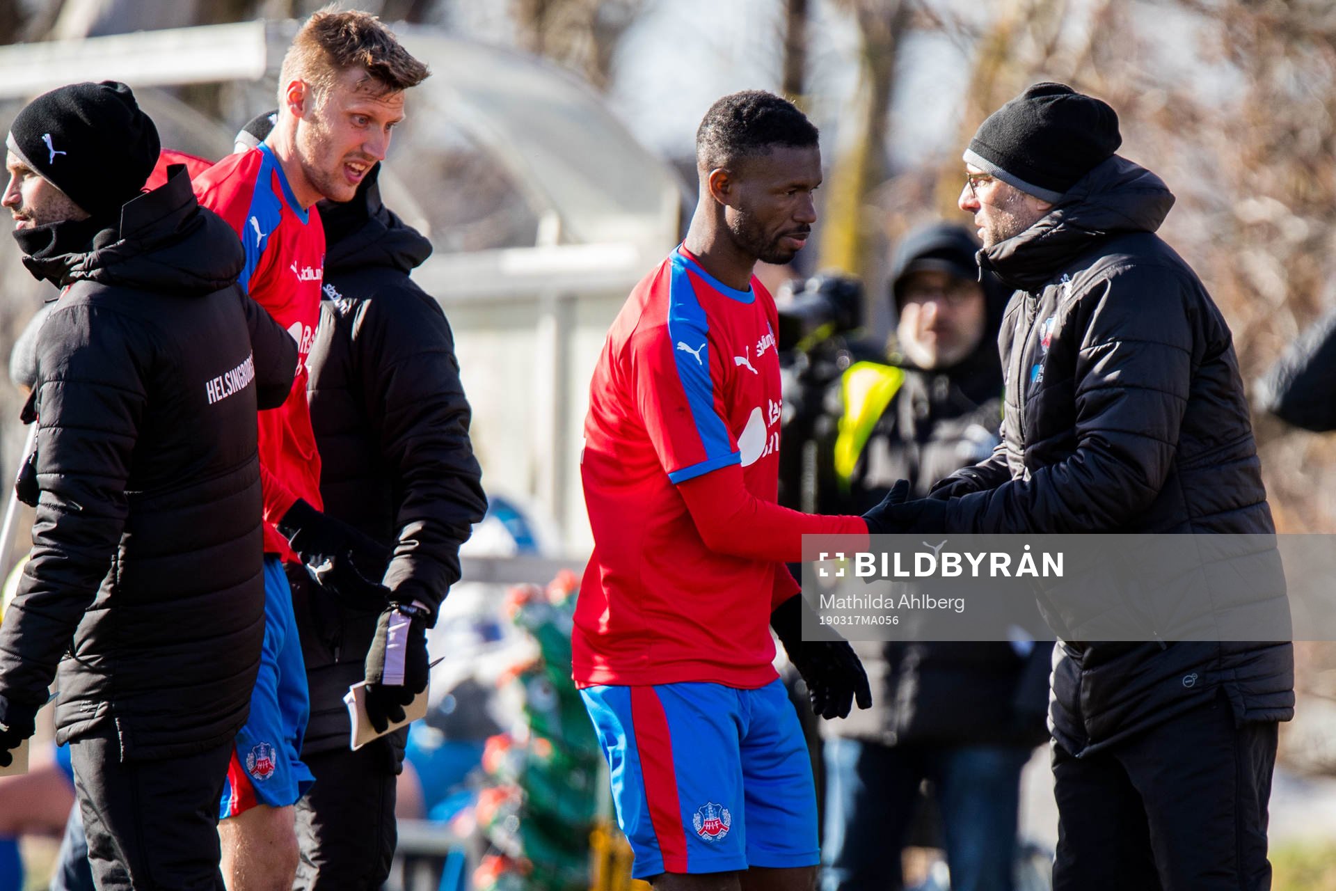 Helsingborgs Andri Bjarnason, Mohammed Abubakari och