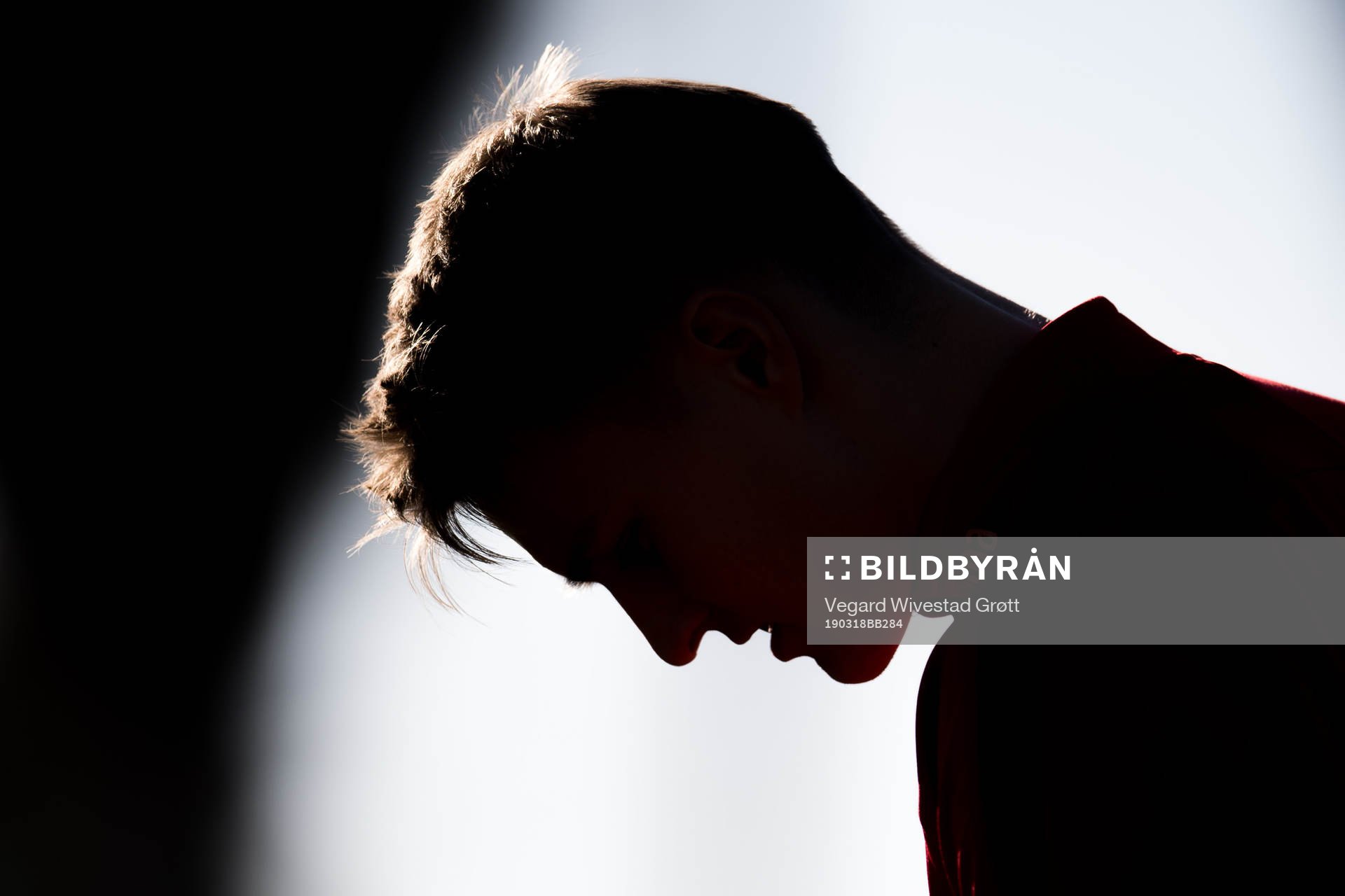 The silhouette of Martin Ødegaard of Norway