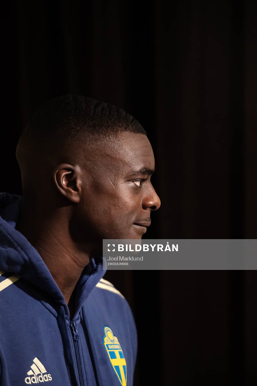Ken Sema of the Swedish national football team at a press