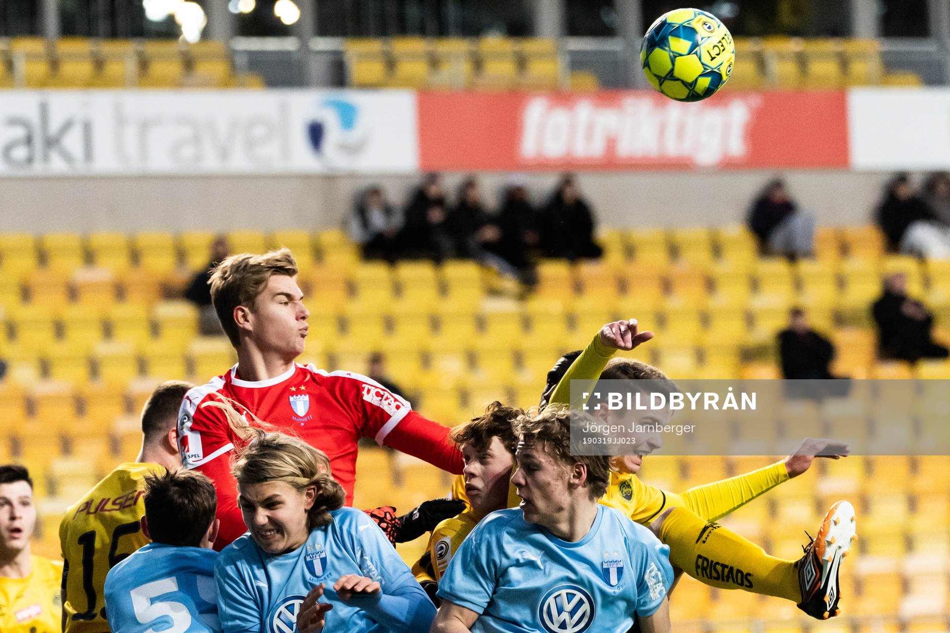 Malmö FF´s målvakt Mathias Nilsson i kamp under fotbollsmatchen i U21 Allsvenskan mellan Elfsborg - Malmö FF den 19 mars 2019 i Borås.