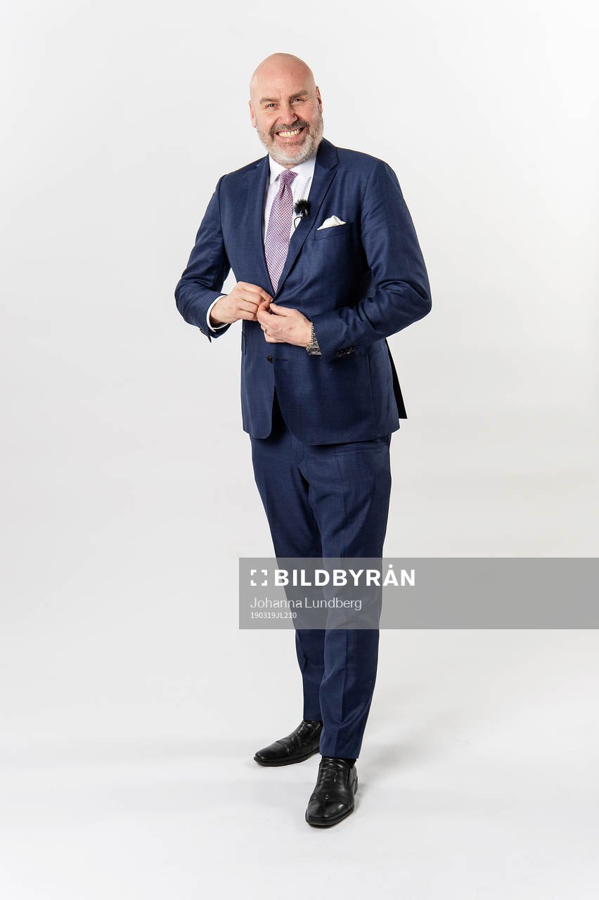 Niklas Holmgren, Cmore, poserar för ett porträtt under fotbollsallsvenskans upptaktsträff den 19 mars 2019 i Stockholm.