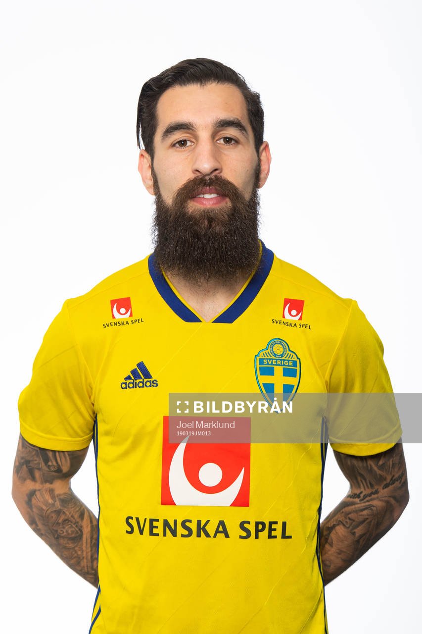 Jimmy Durmaz of the Swedish national football team poses