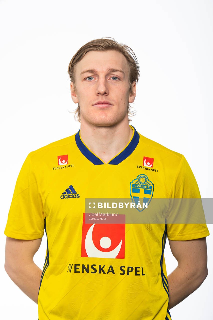 Emil Forsberg of the Swedish national football team poses