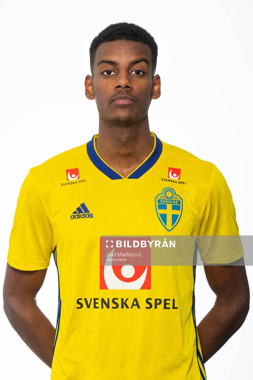 Alexander Isak of the Swedish national football team poses