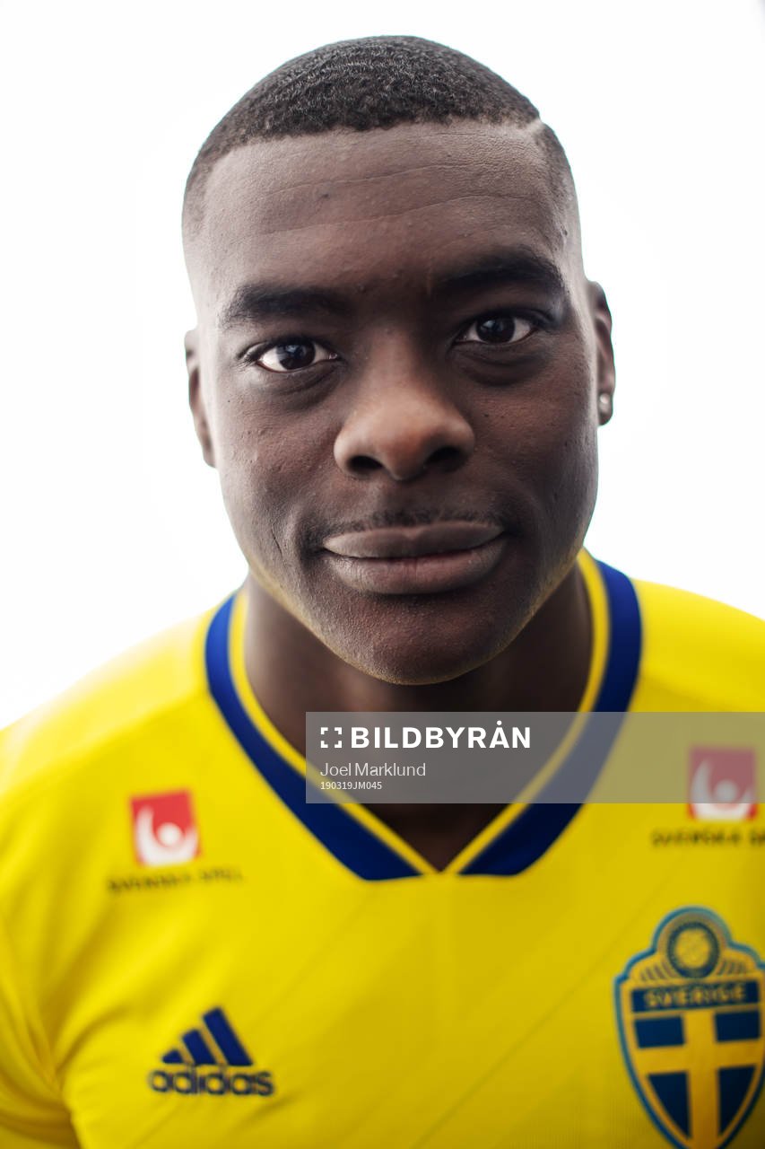 Ken Sema of the Swedish national football team poses for a