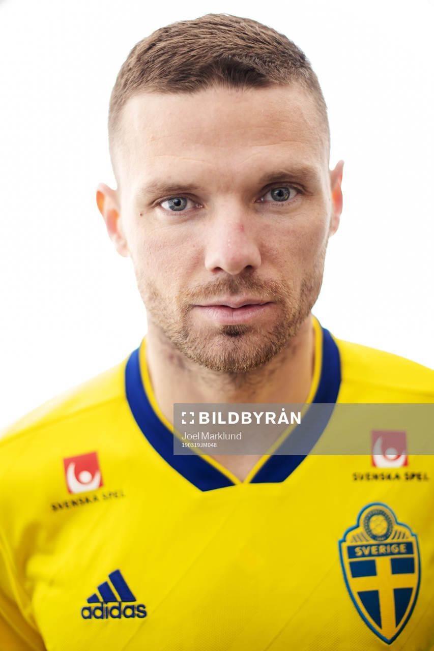 Marcus Berg of the Swedish national football team poses for