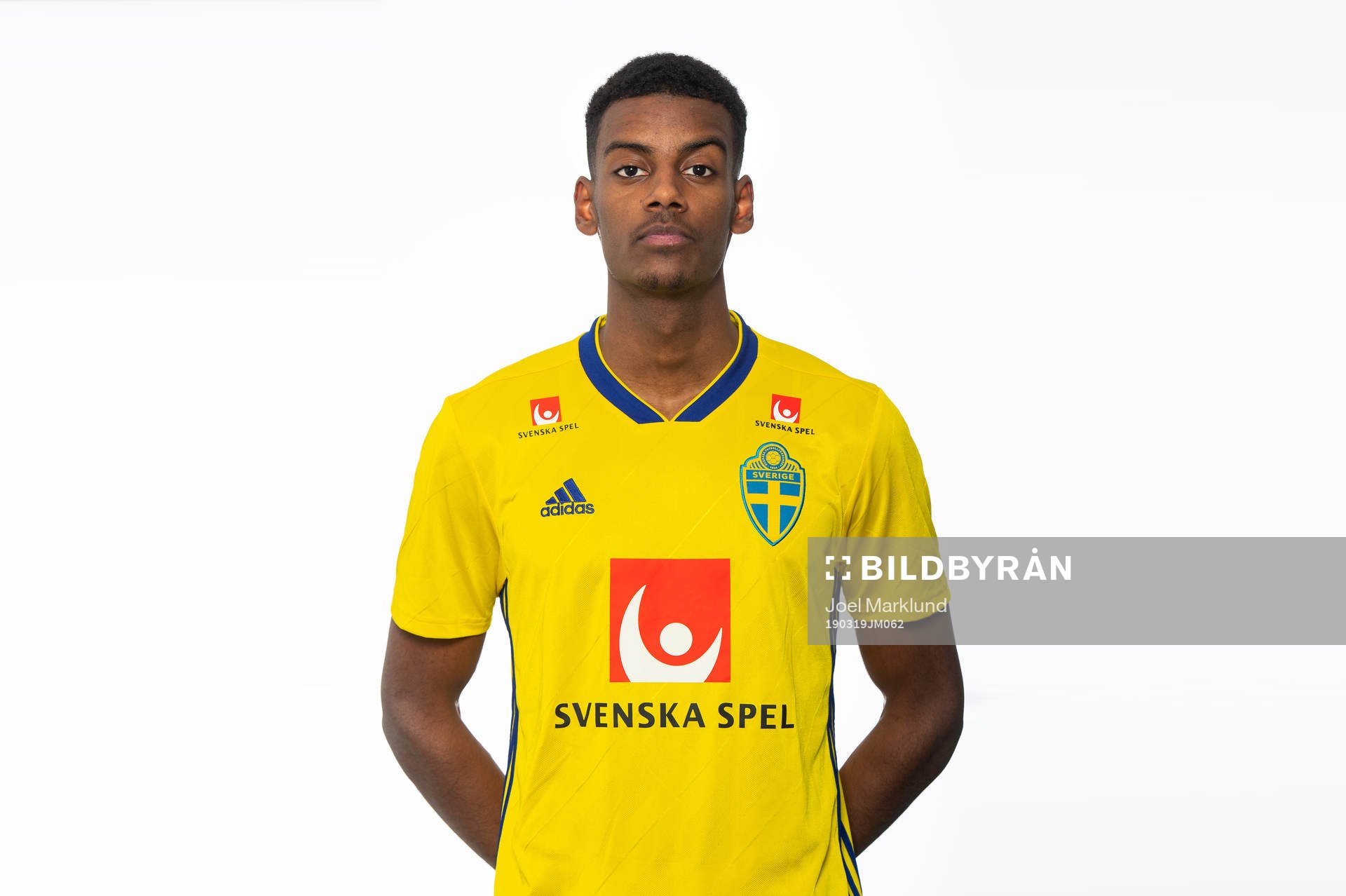 Alexander Isak of the Swedish national football team poses