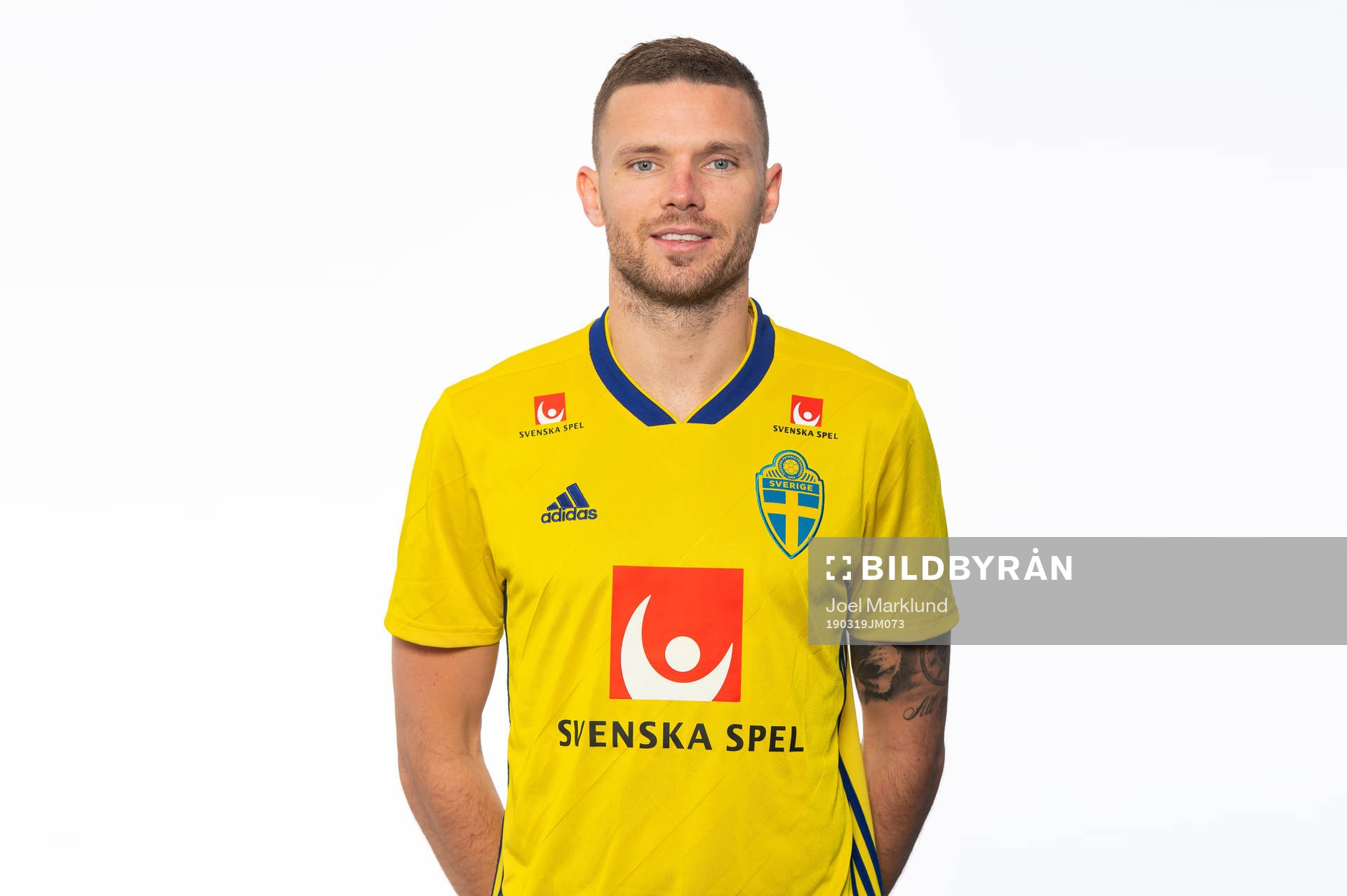 Marcus Berg of the Swedish national football team poses for