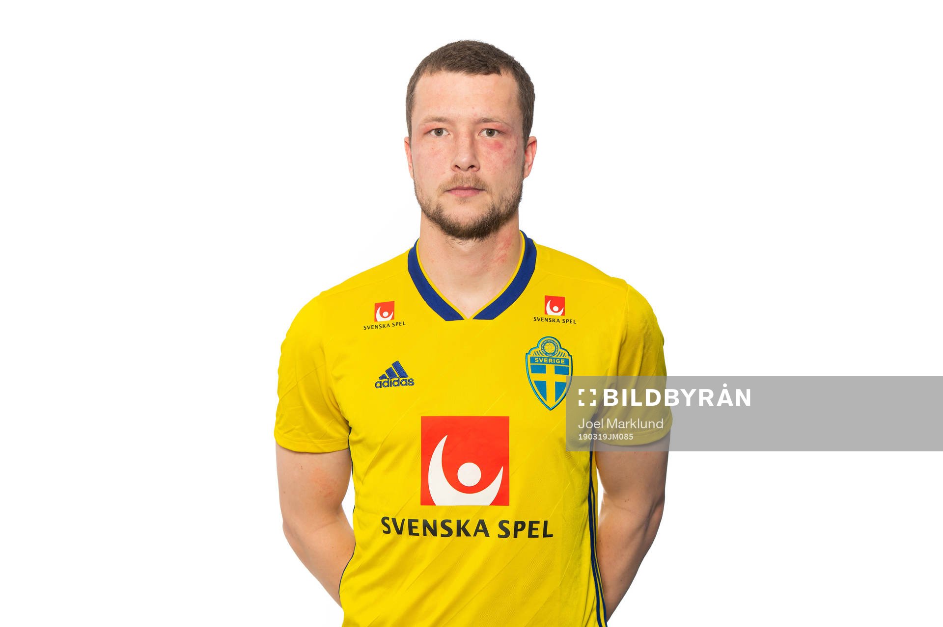 Jakob Johansson of the Swedish national football team poses