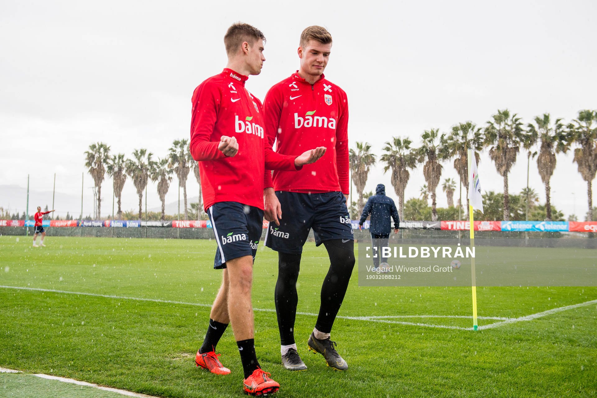 Markus Henriksen and Alexander Sørloth of Norway