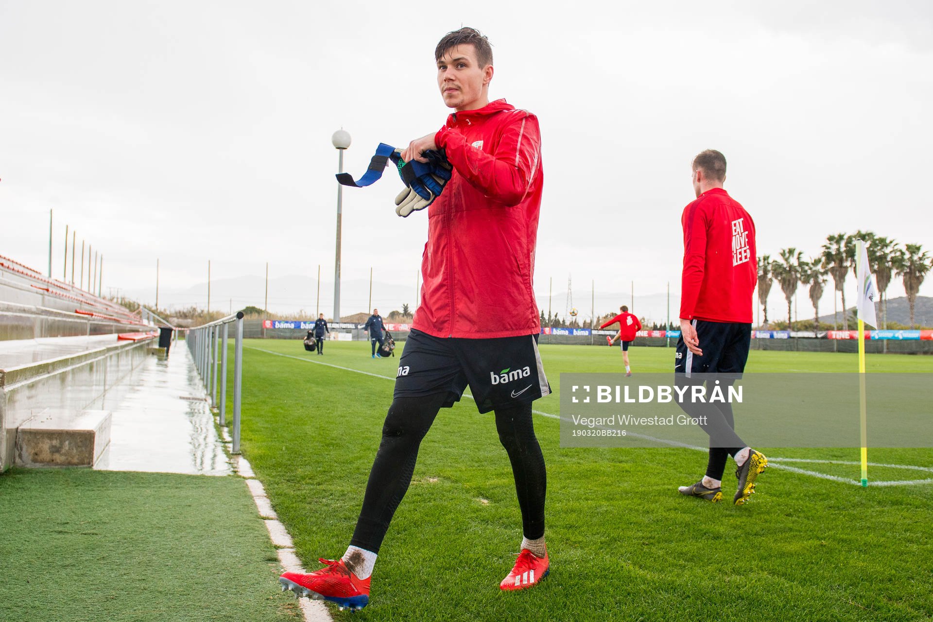 Goalkeeper Per Kristian Worre Bråtveit of Norway after a training session on March 20, 2019 in Oliva.