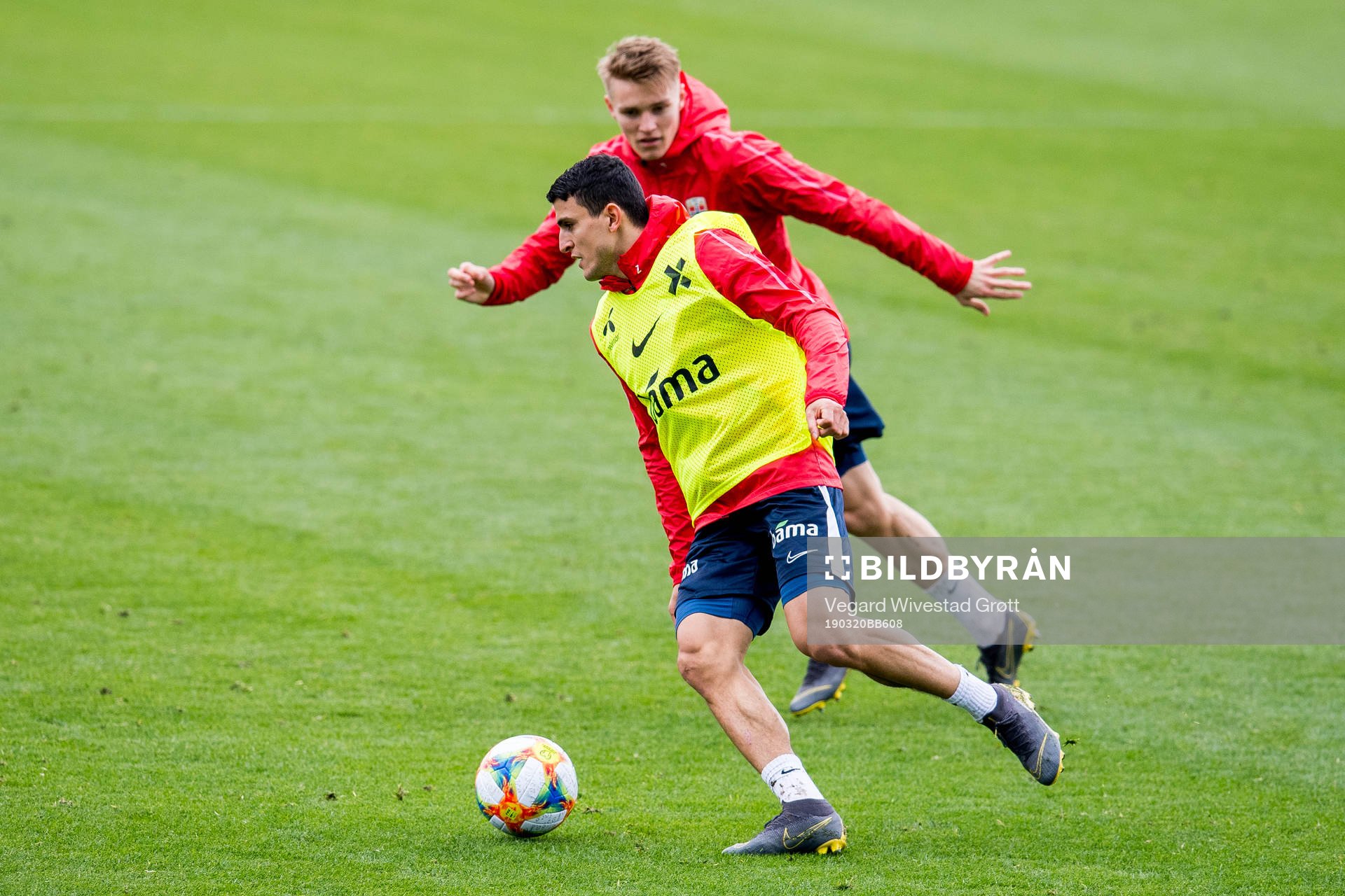 Mohamed Elyounoussi and Martin Ødegaard of Norway