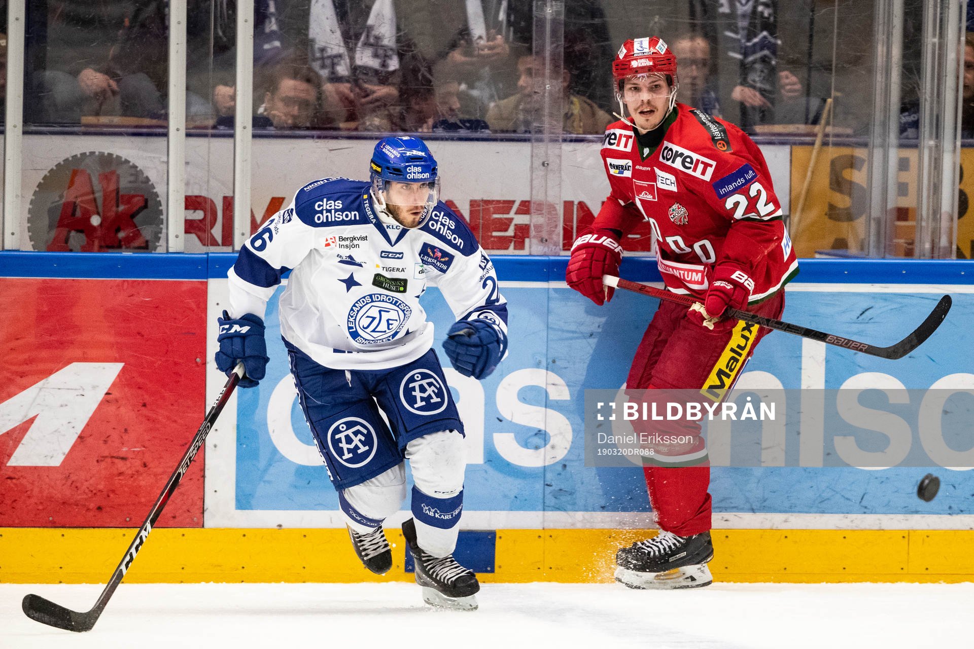Leksands Kevin Schulze och Modos Jonathan Johansson