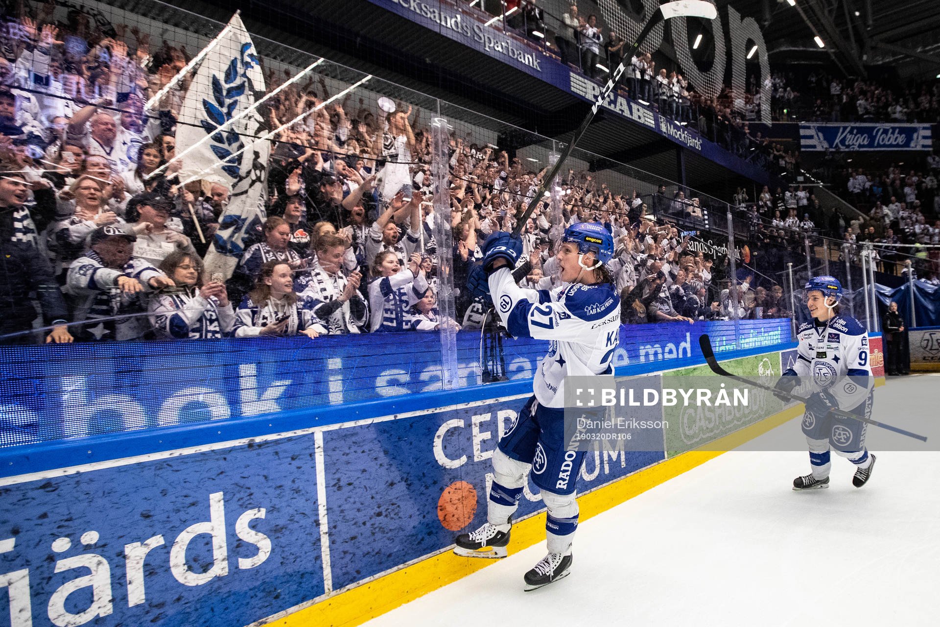 Leksands Anton Karlsson och Marcus Karlberg   jublar