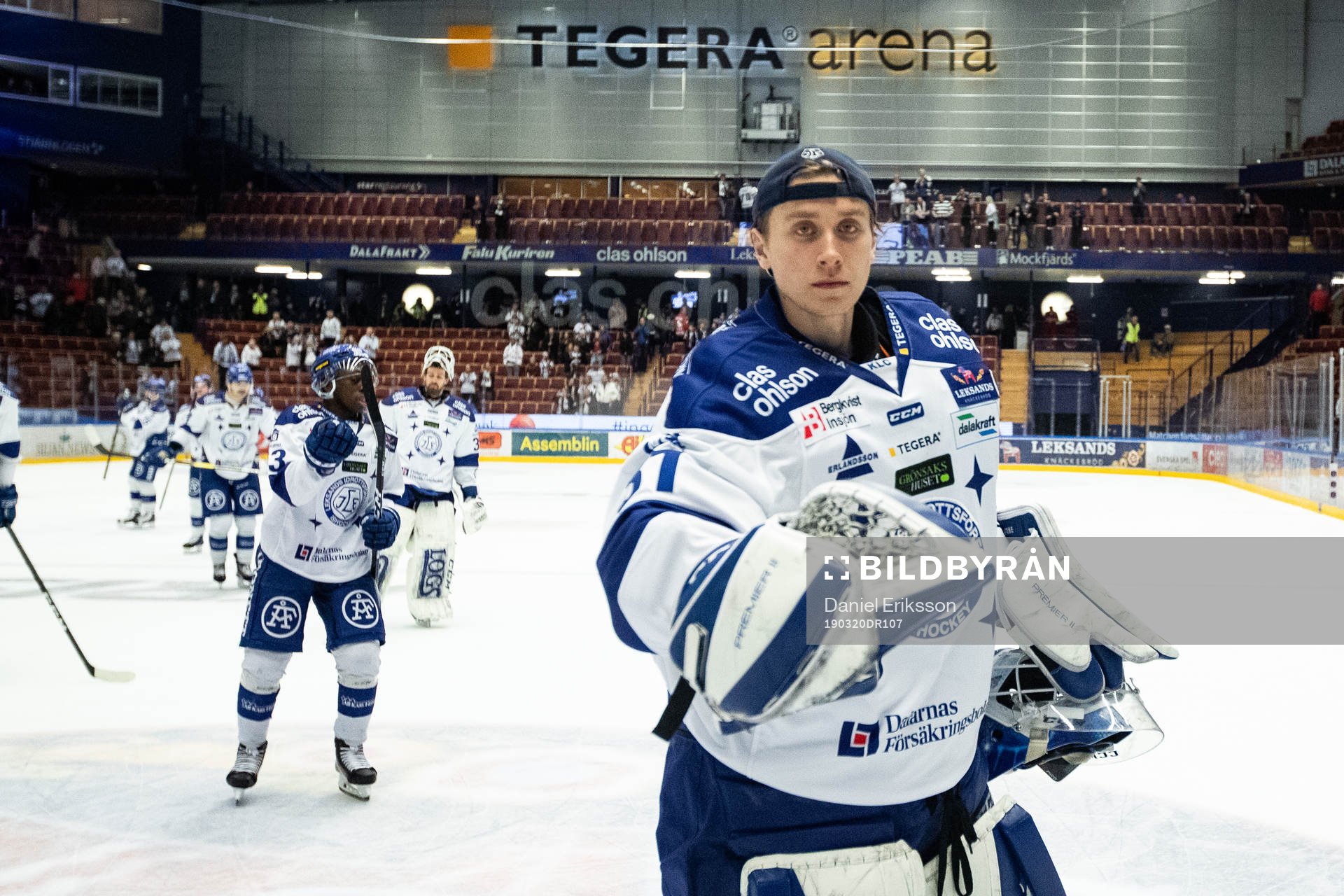 Leksands målvakt Jonas Arntzen jubel