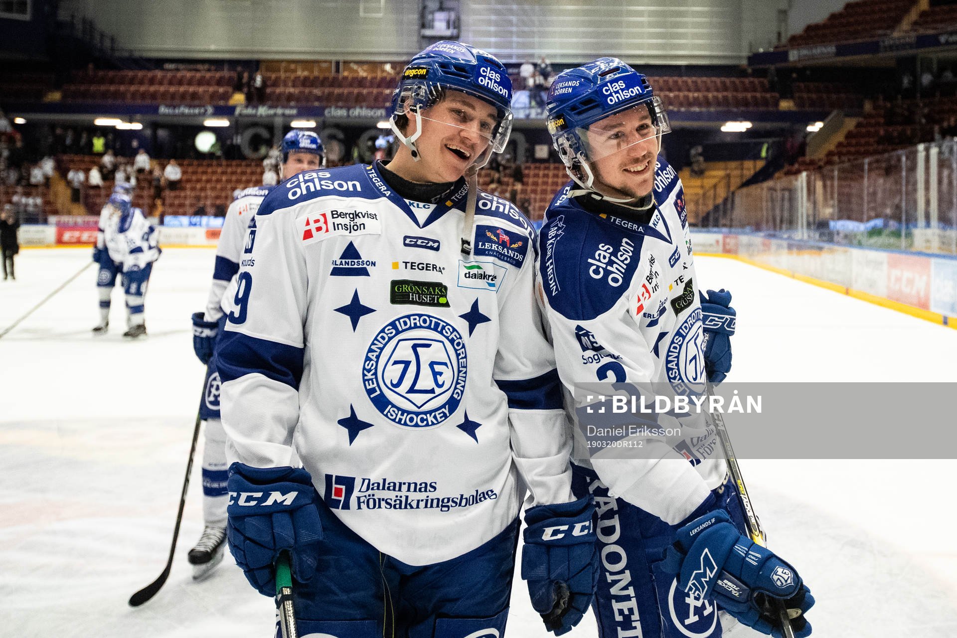 Leksands David Rundqvist  och August Berg jublar