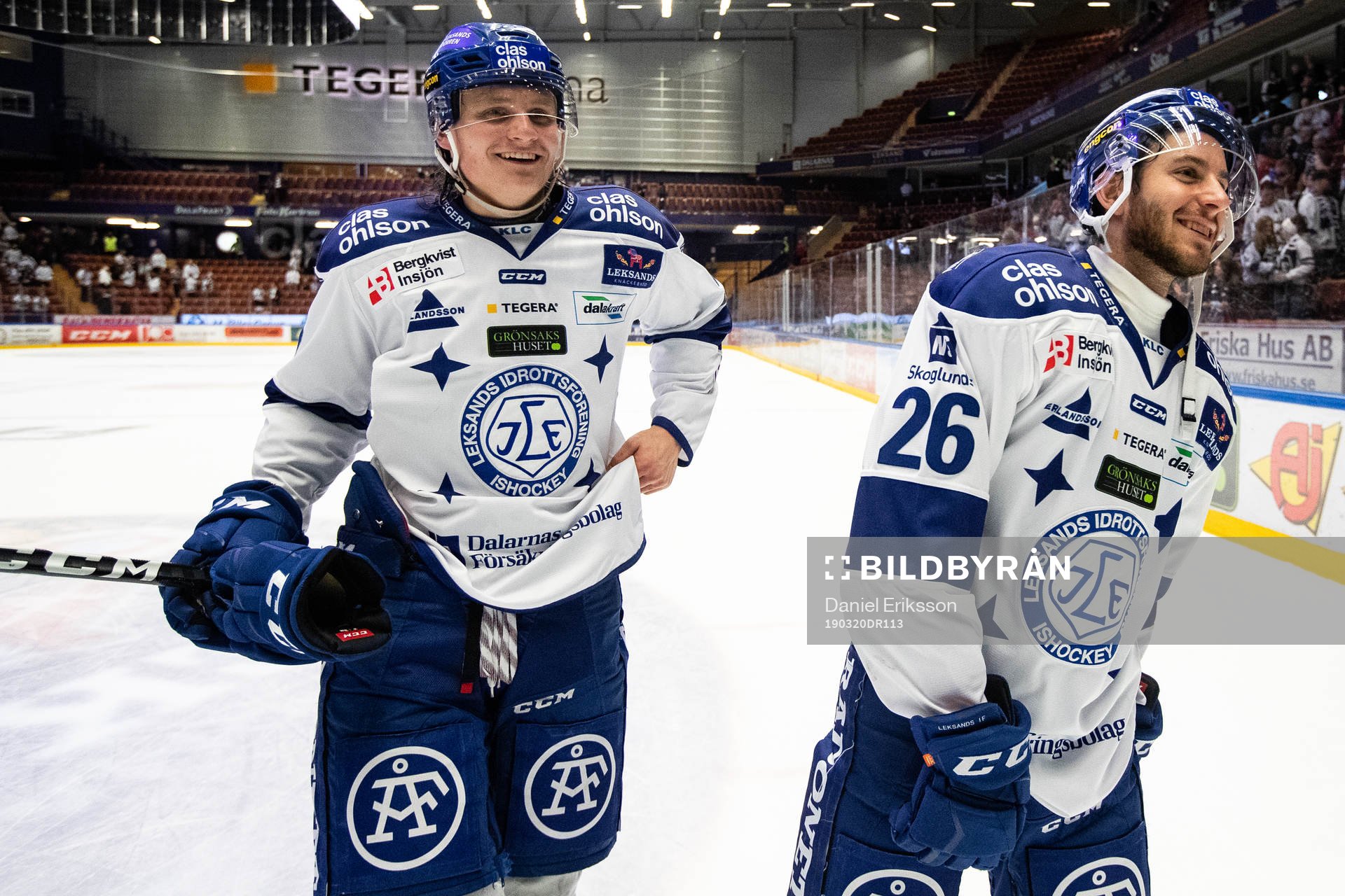 Leksands Anton Karlsson och Kevin Schulze jublar