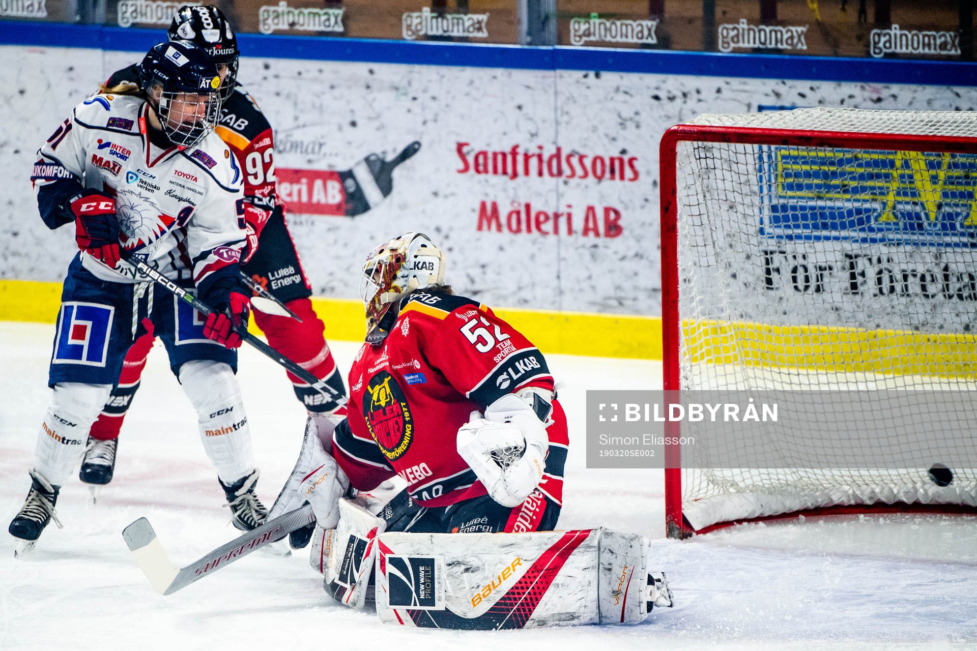 Linköpings Sidney Morin, ej i bild, gör 0-1 bakom Luleås