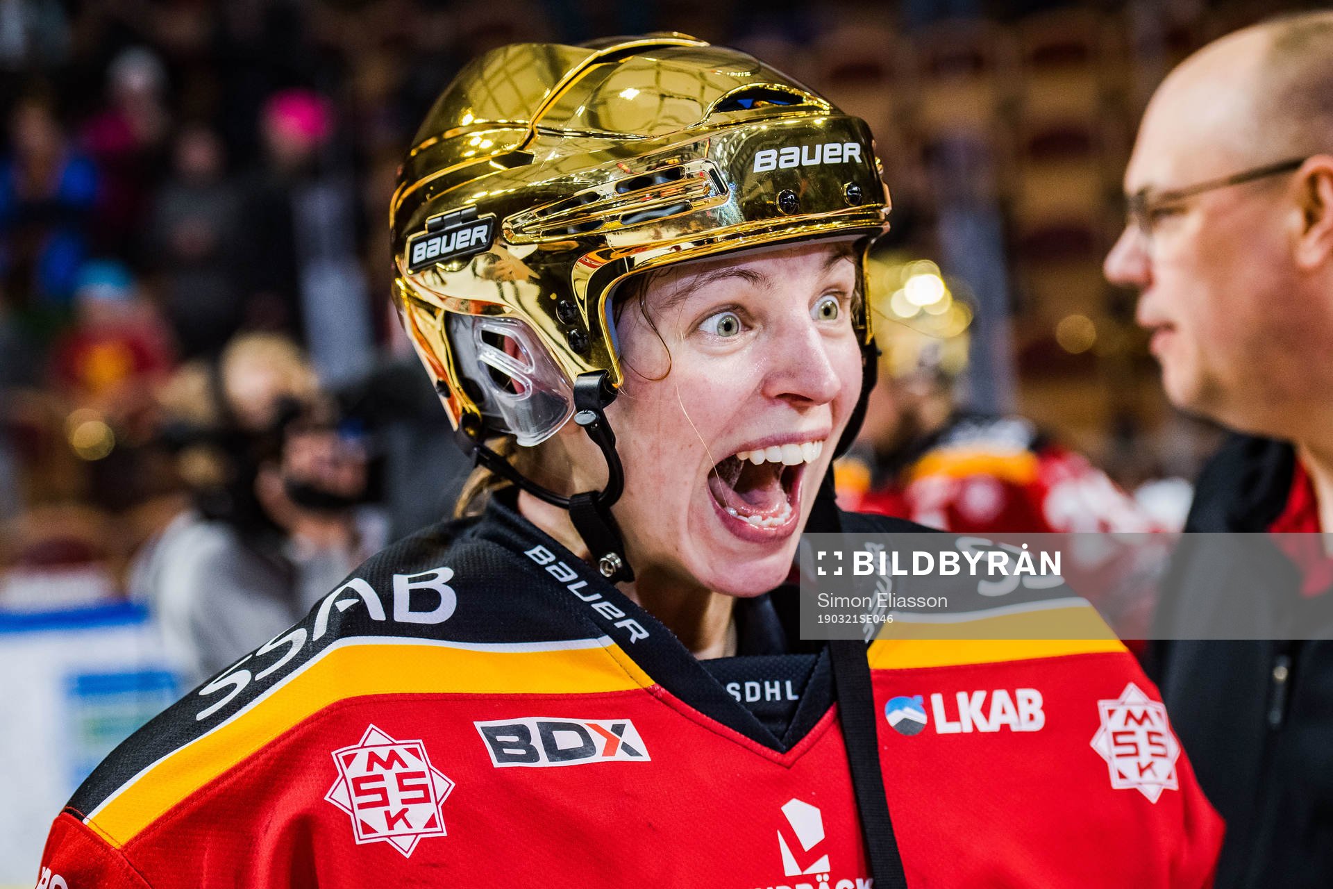 Luleås målvakt Sara Grahn jublar
