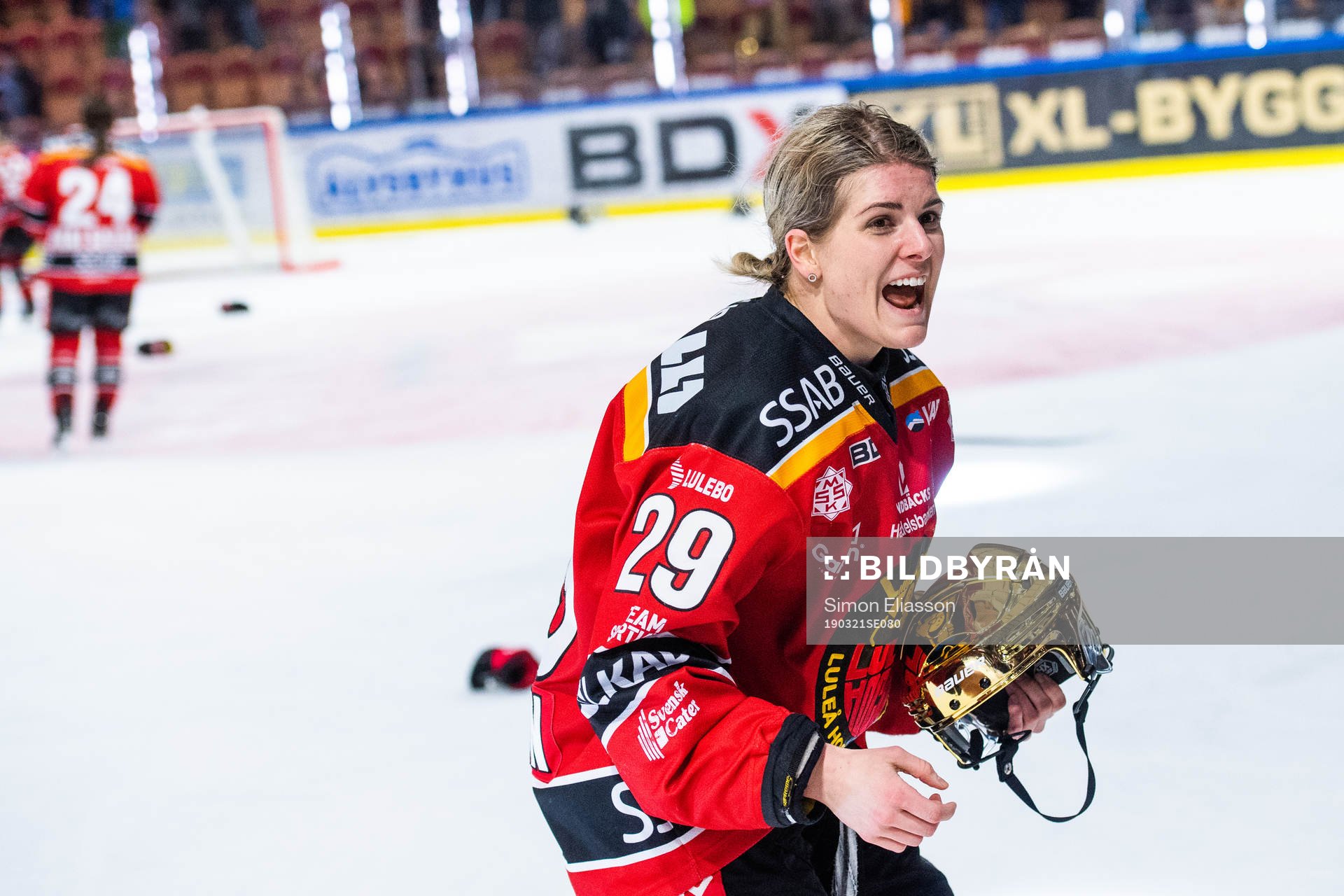 Luleås Emma Nordin jublar