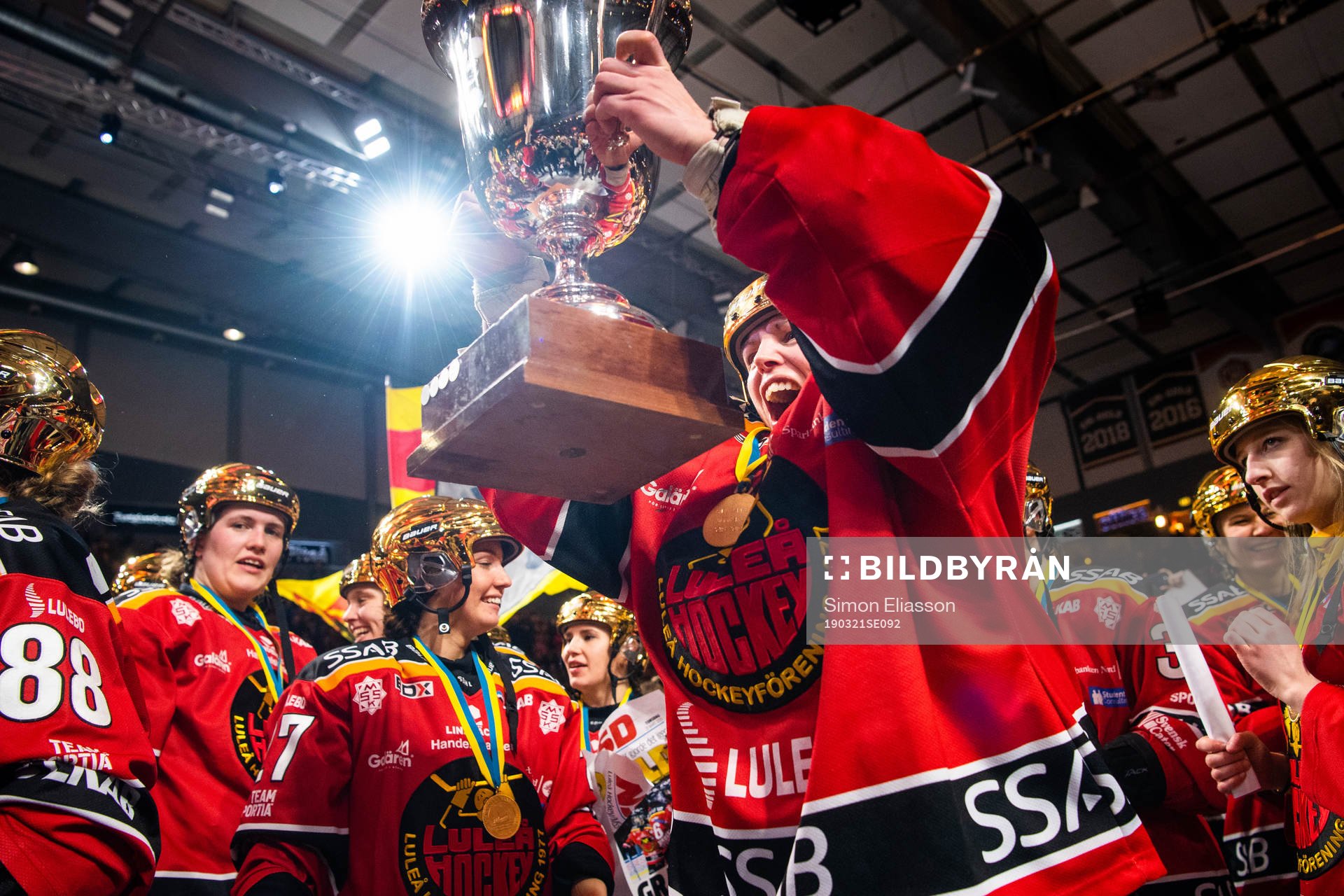 Luleås målvakt Sara Grahn jublar