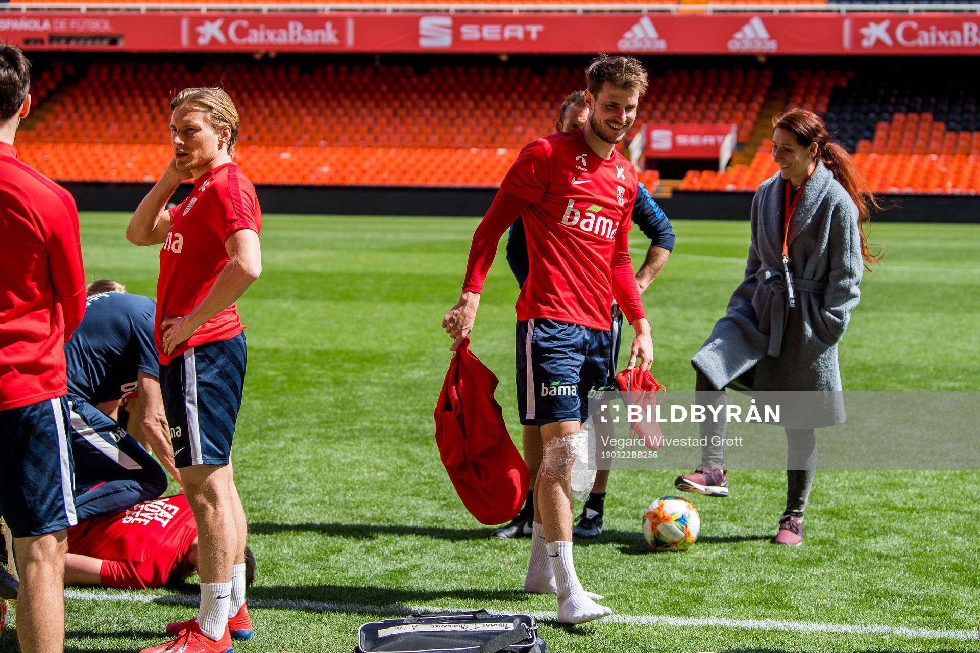 Håvard Nordtveit of Norway with an injury