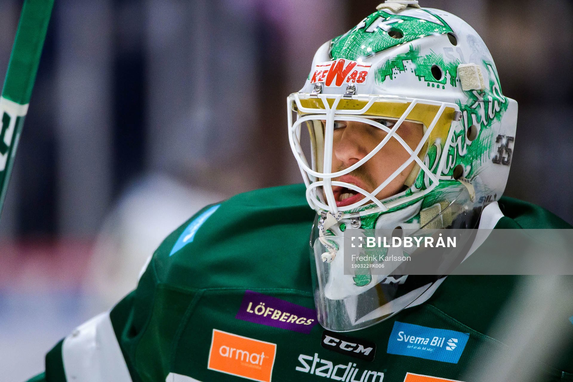 Färjestads målvakt Adam Werner