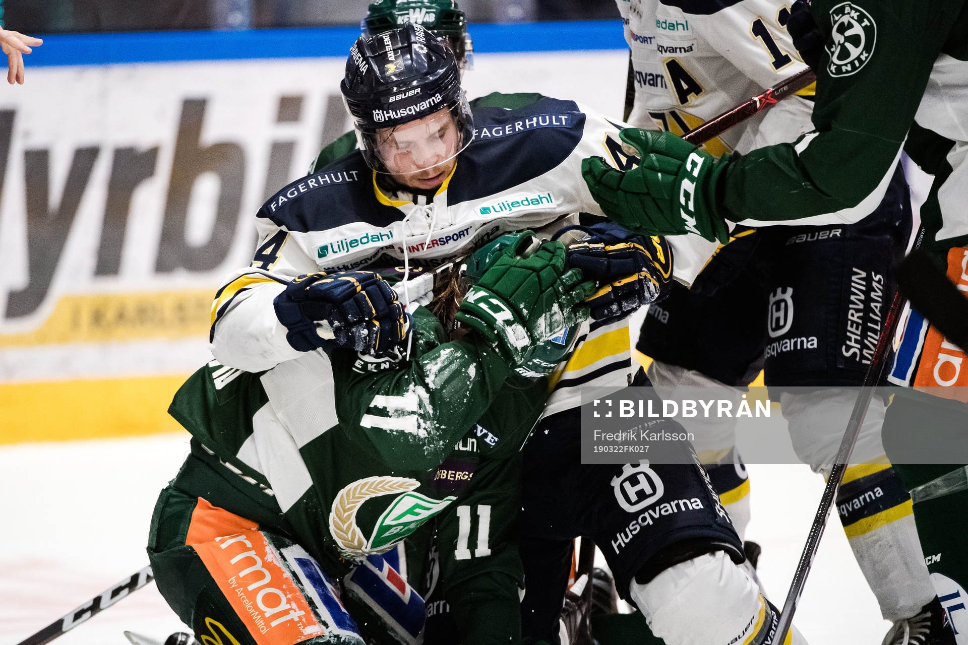 s Mikko Lehtonen och Färjestads Joakim Nygård i bråk