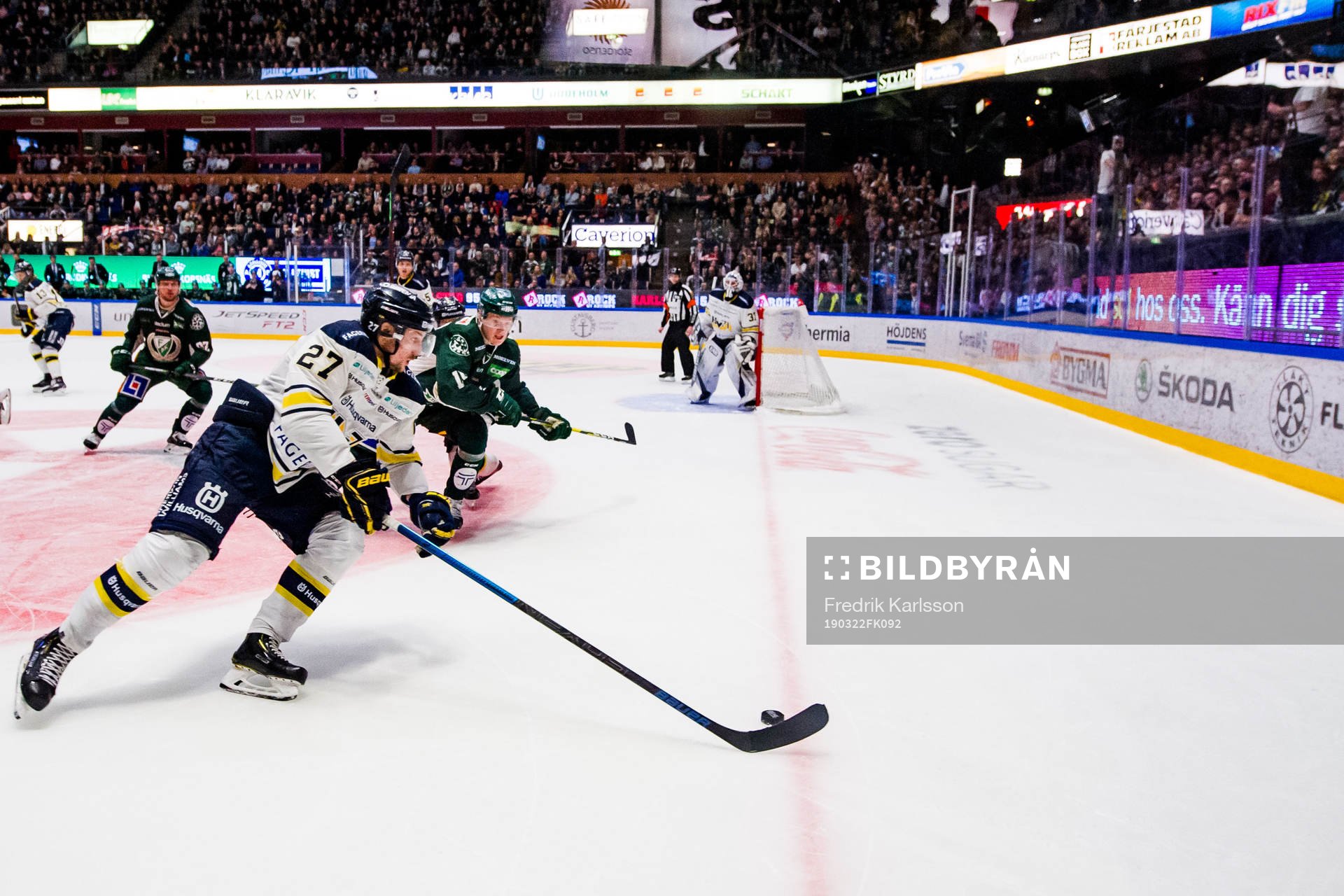 s David Gustafsson och Färjestads Gustav Rydahl