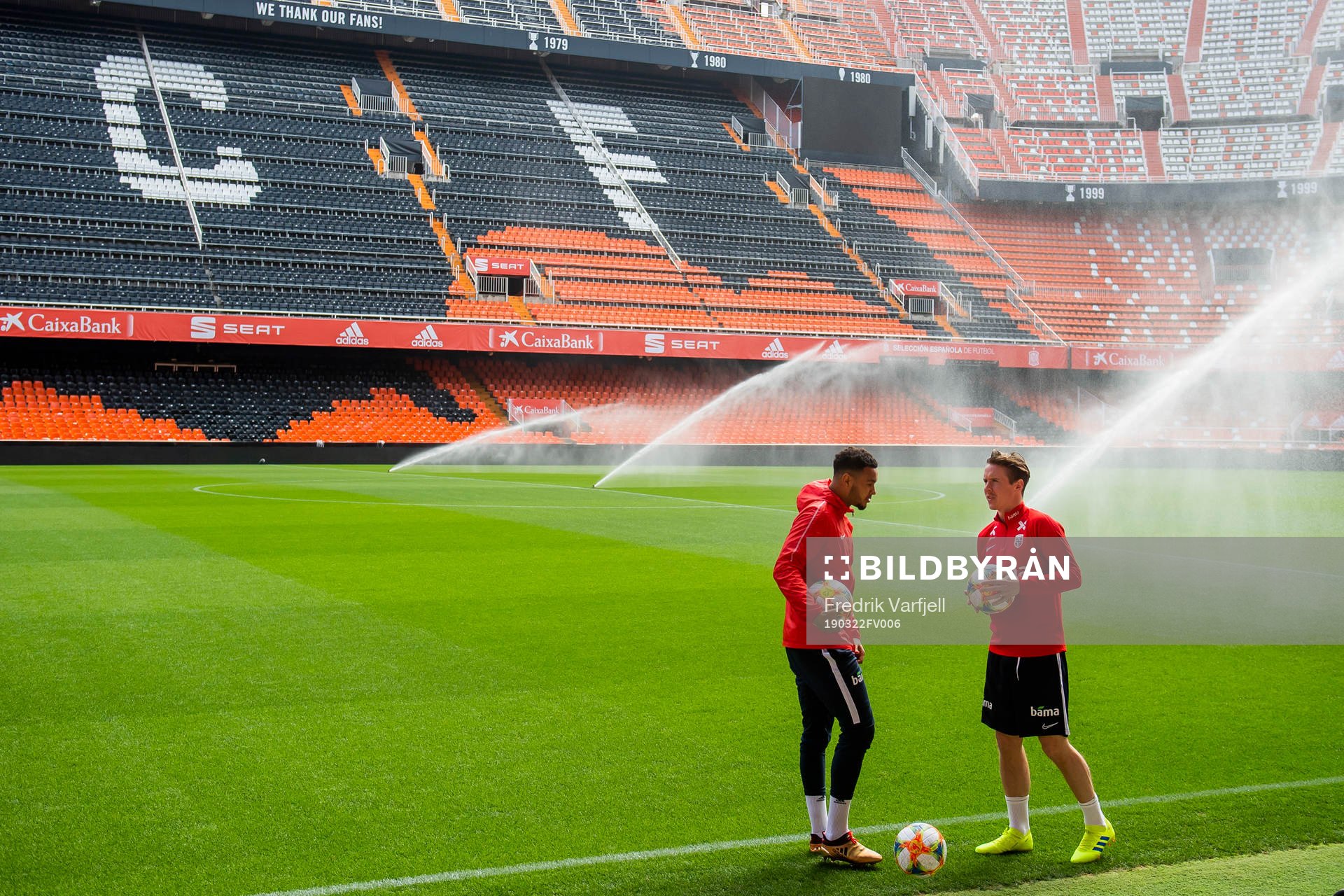 Joshua King and Stefan Johansen of Norway