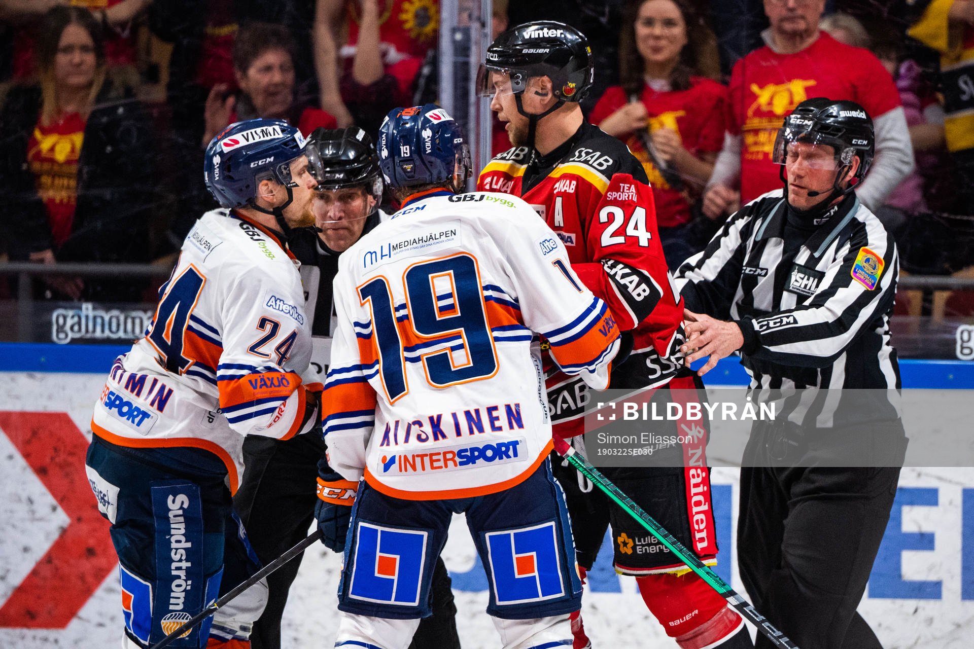 Växjös Brendan Shinnimin, Tuomas Kiiskinen och Luleås