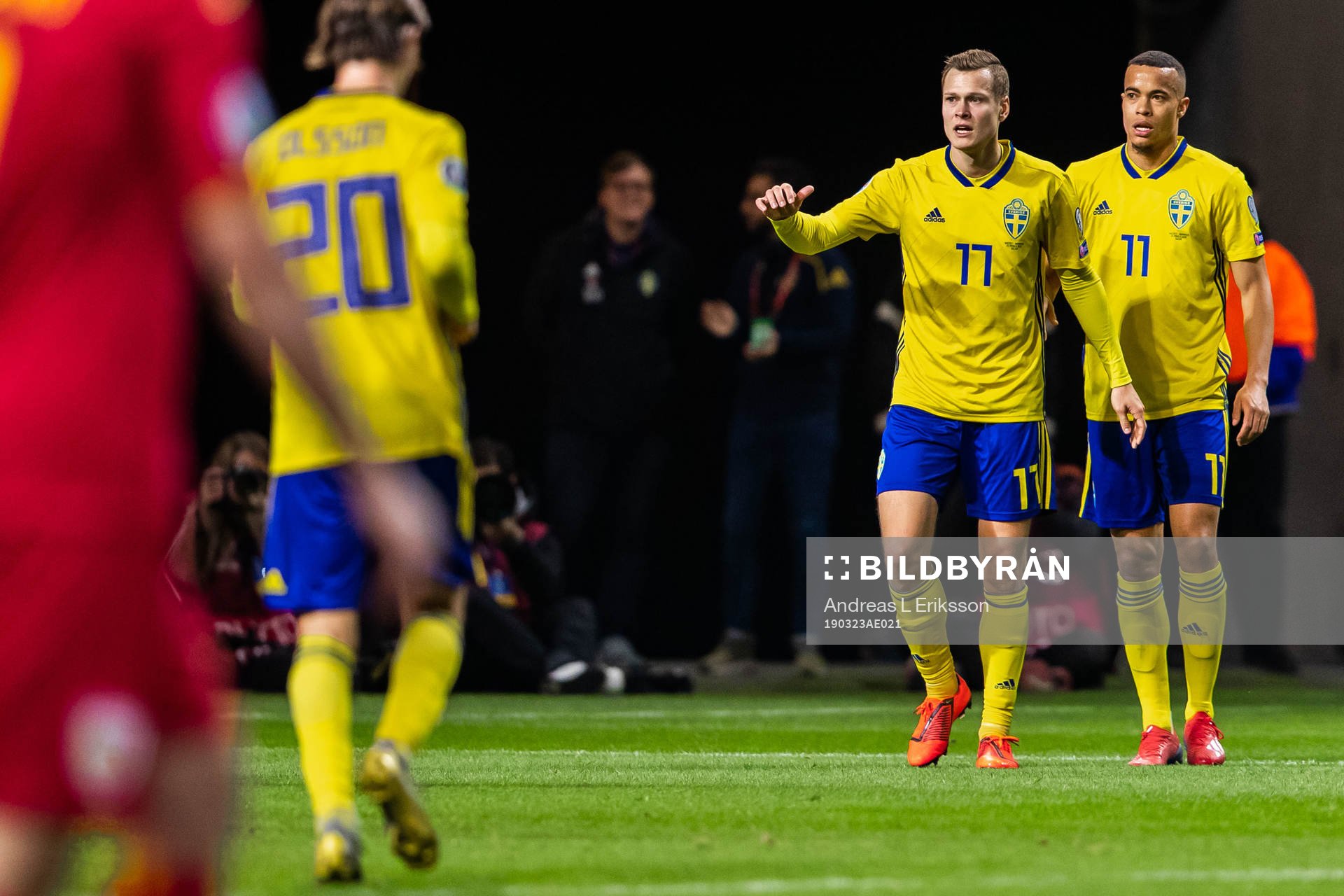 Viktor Claesson and Robin Quaison of Sweden celebrates