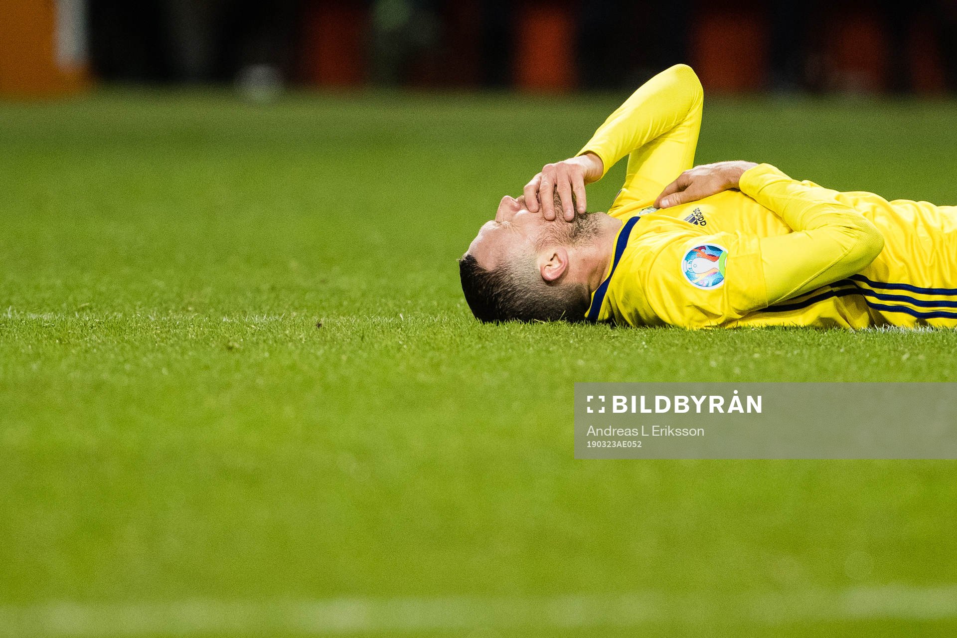 Marcus Berg of Sweden in pain