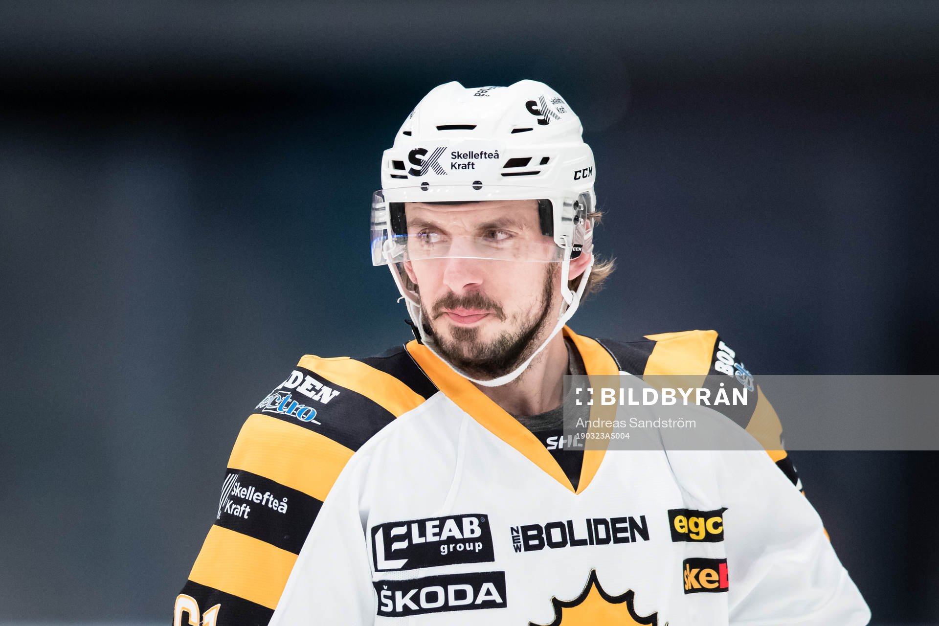 Skellefteås Fredrik Lindgren på uppvärmningen
