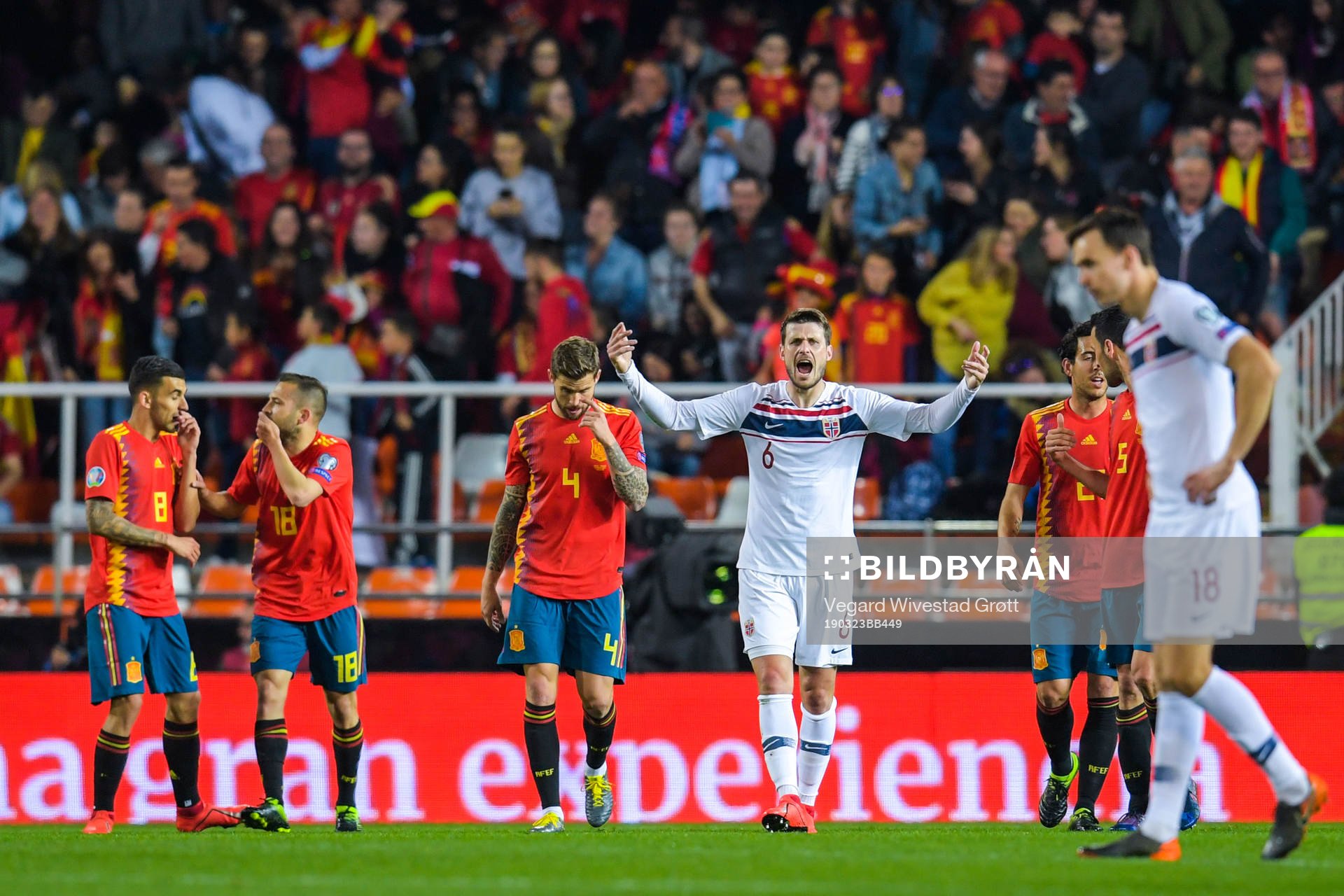 Håvard Nordtveit of Norway reacts