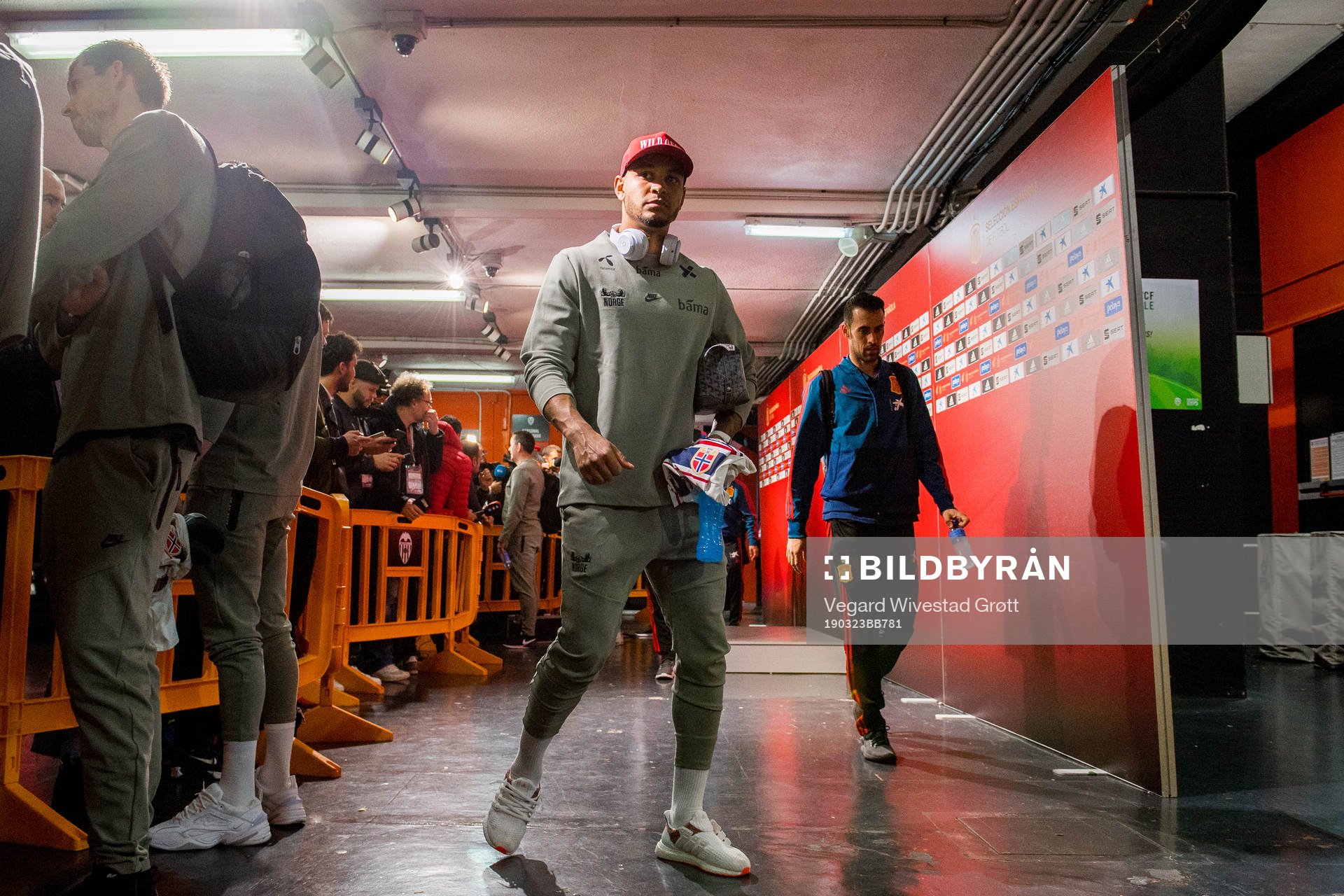 Joshua King of Norway in the mixed zone after the UEFA Euro Qualifier football match between Spain and Norway on March 23, 2019 in Valencia.